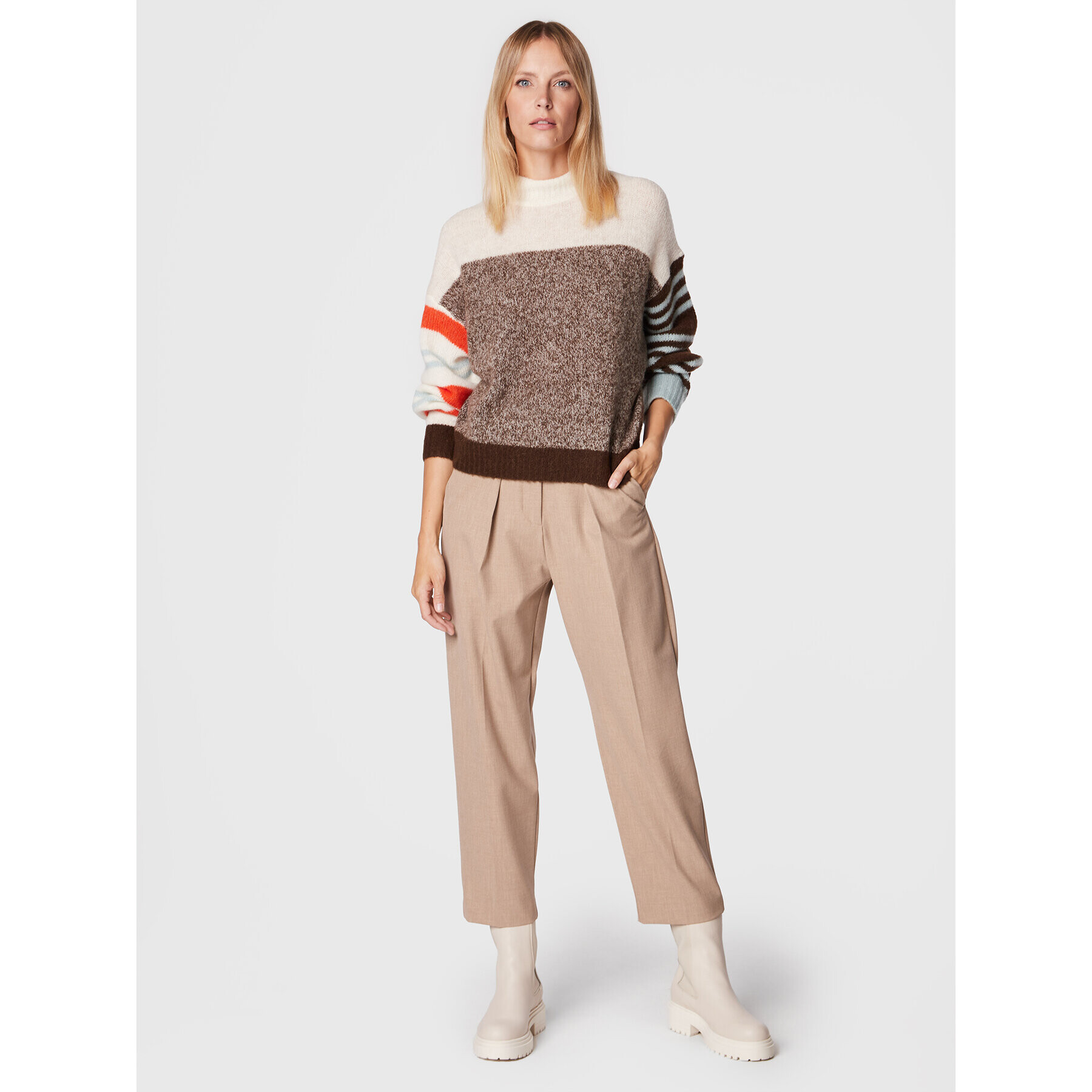 Marc O'Polo Пуловер 208 6051 60475 Кафяв Regular Fit - Pepit.bg