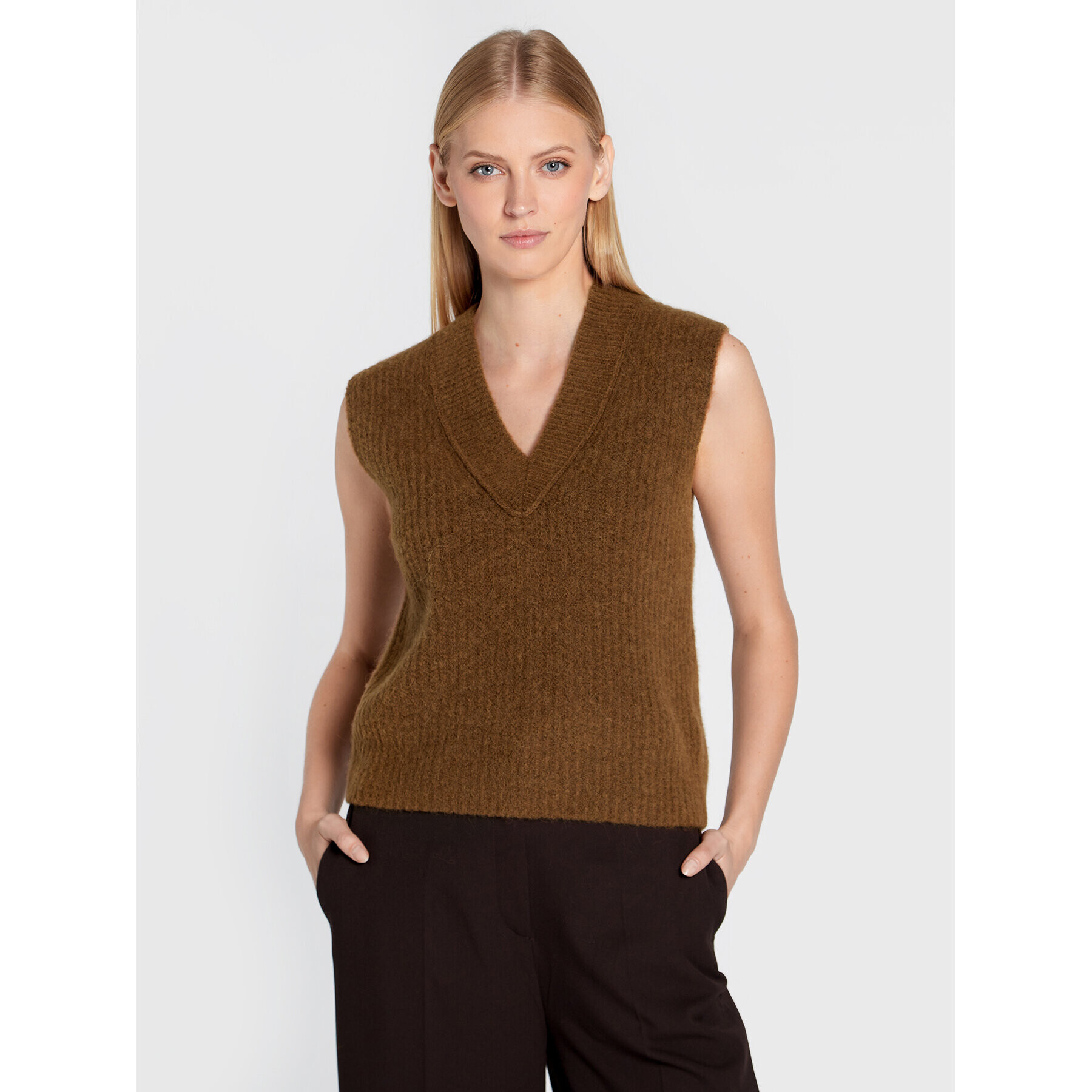 Marc O'Polo Пуловер 208 6051 63153 Кафяв Regular Fit - Pepit.bg