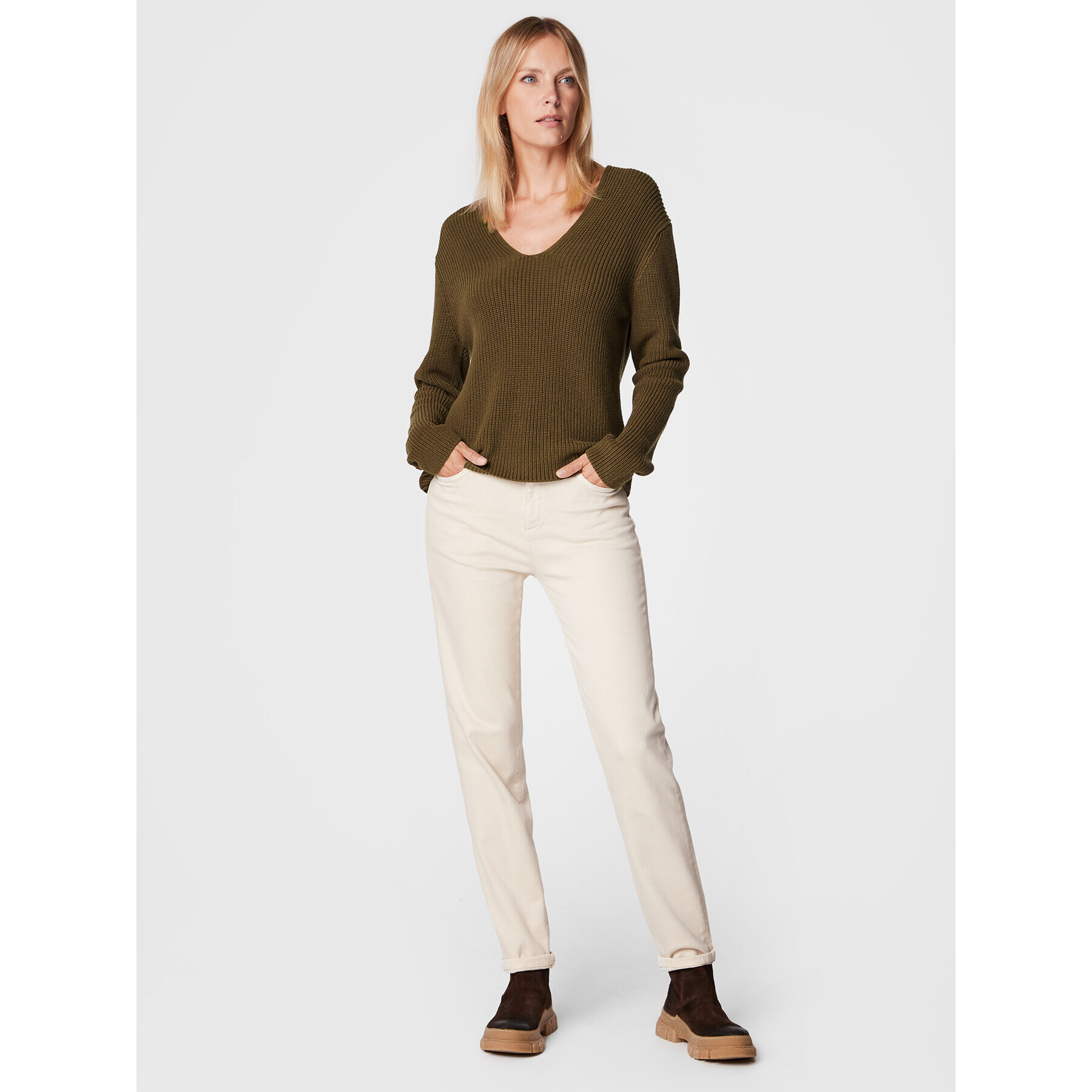 Marc O'Polo Пуловер 208 6059 60019 Кафяв Regular Fit - Pepit.bg