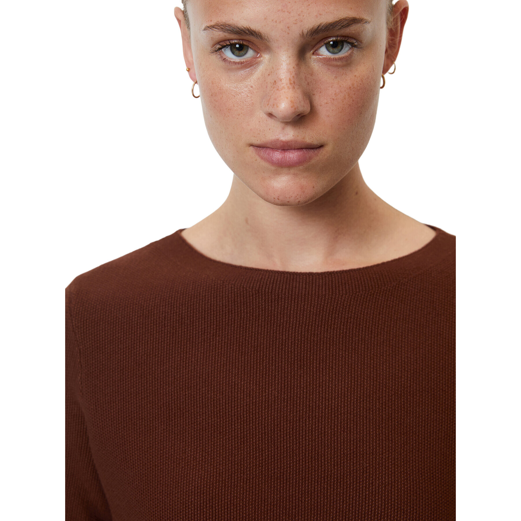 Marc O'Polo Пуловер 308 6006 60153 Кафяв Regular Fit - Pepit.bg