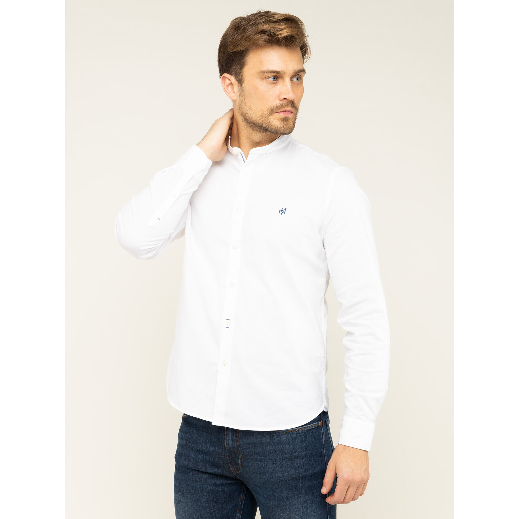 Marc O'Polo Риза 020 7453 42126 Бял Shaped Fit - Pepit.bg