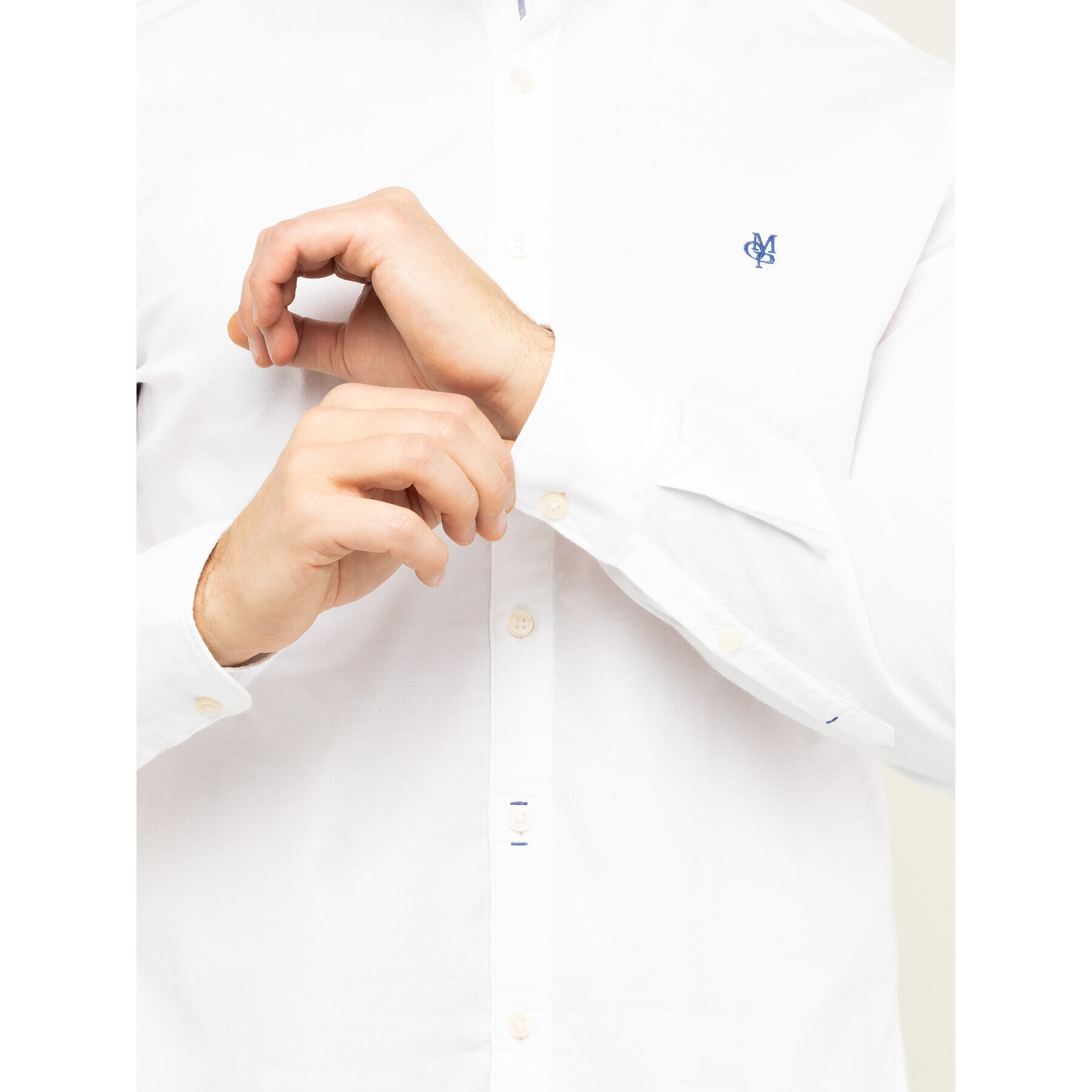 Marc O'Polo Риза 020 7453 42126 Бял Shaped Fit - Pepit.bg