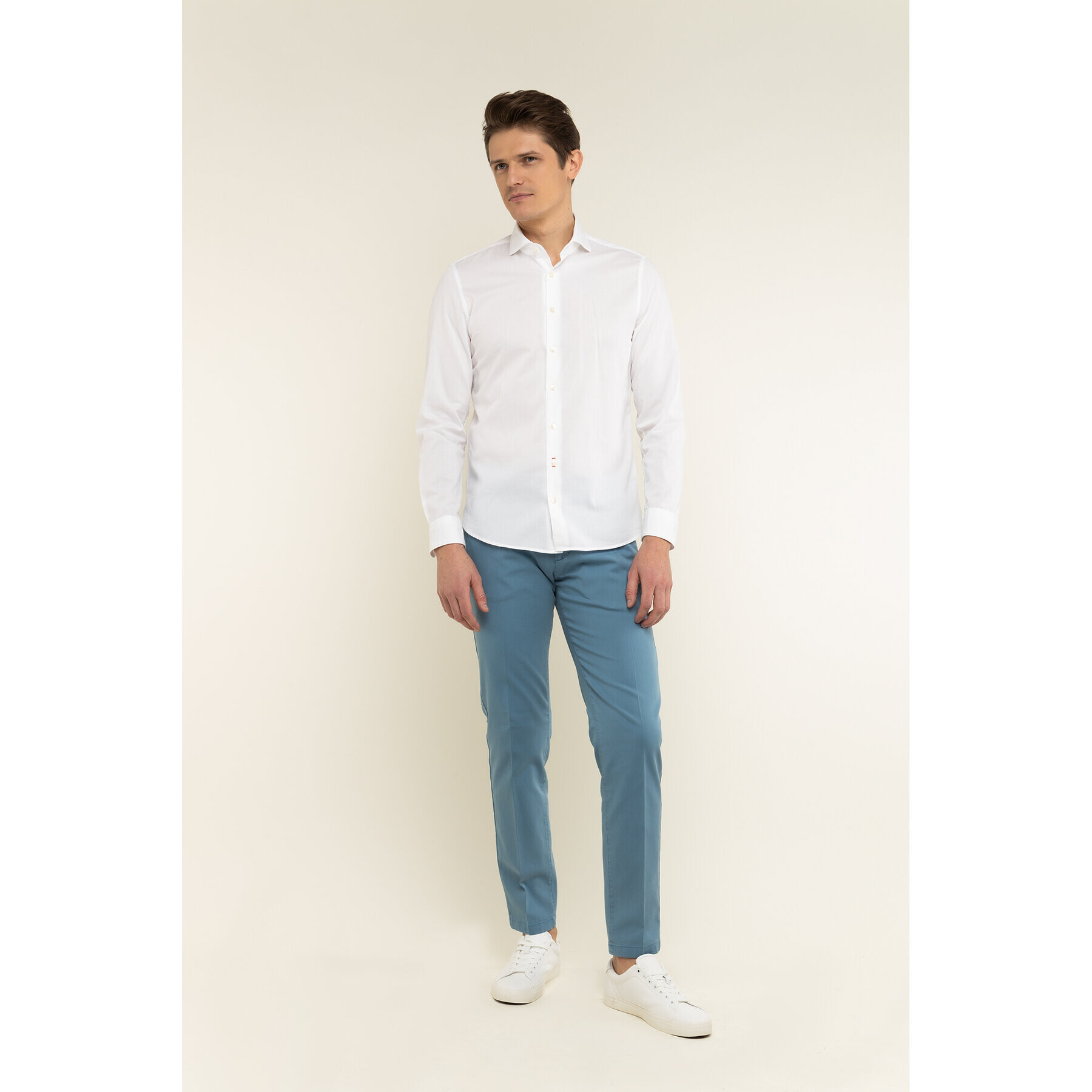 Marc O'Polo Риза 021 7668 42348 Бял Shaped Fit - Pepit.bg