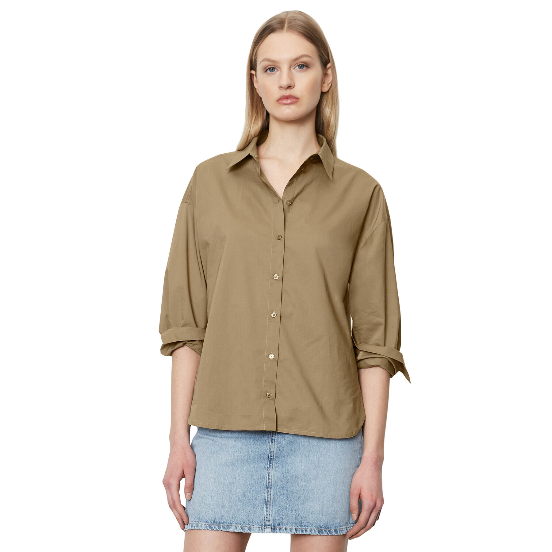 Marc O'Polo Риза 302092142071 Кафяв Relaxed Fit - Pepit.bg