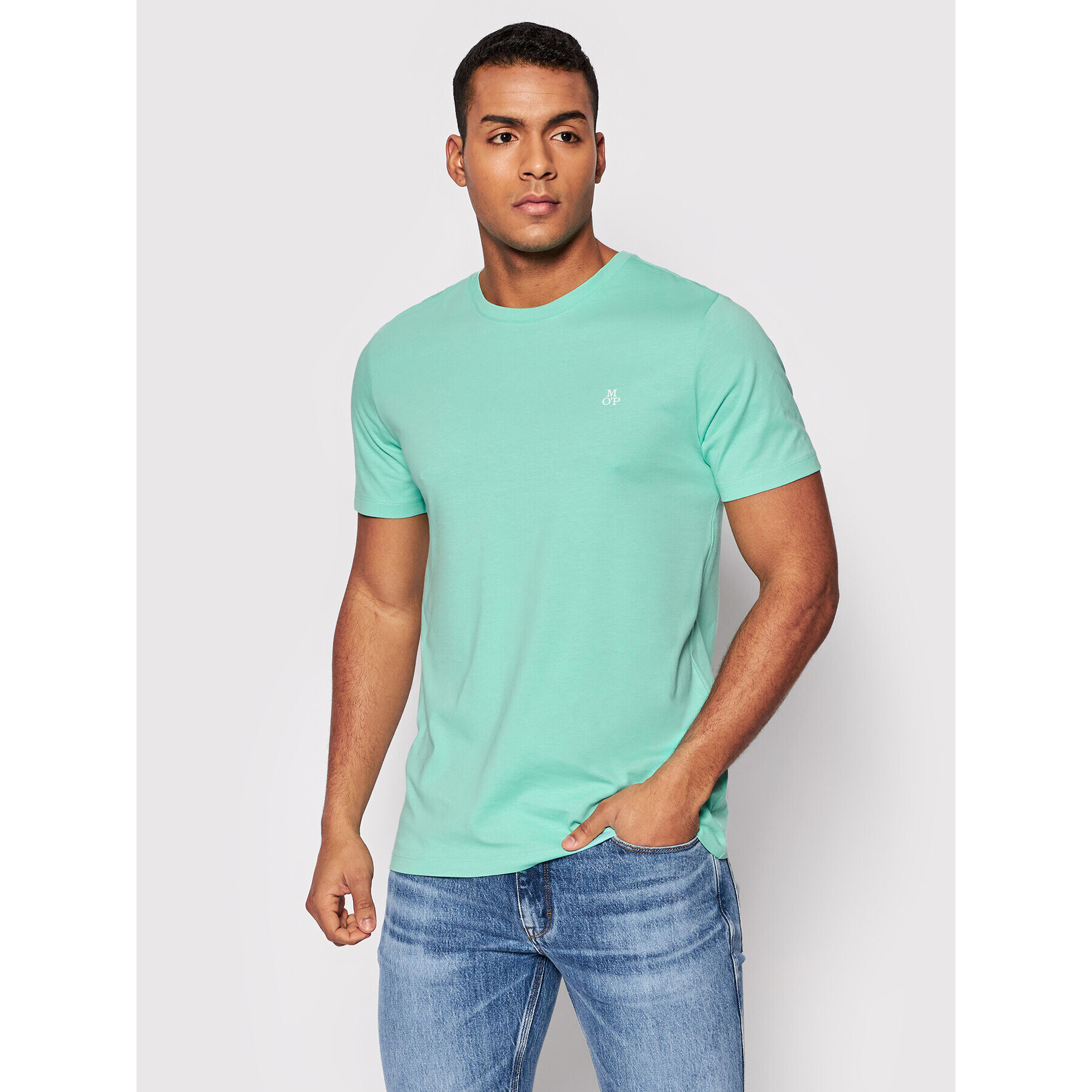 Marc O'Polo Тишърт 221 2220 51022 Зелен Regular Fit - Pepit.bg