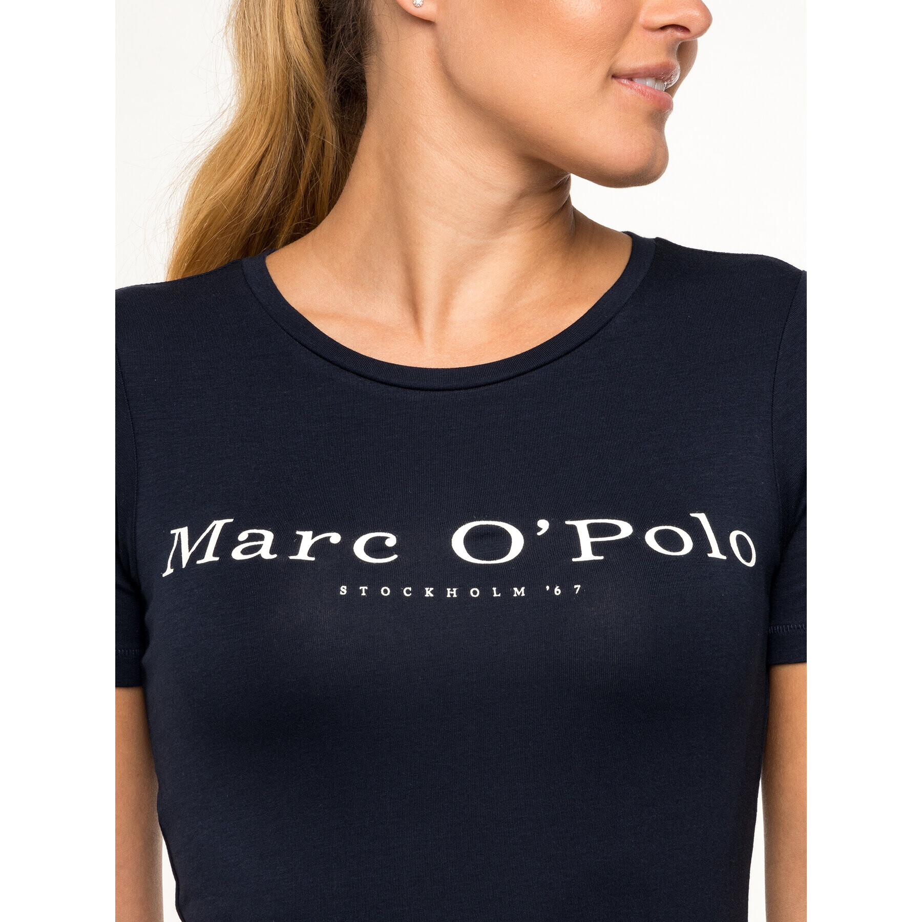 Marc O'Polo Тишърт 908 2048 51397 Тъмносин Slim Fit - Pepit.bg