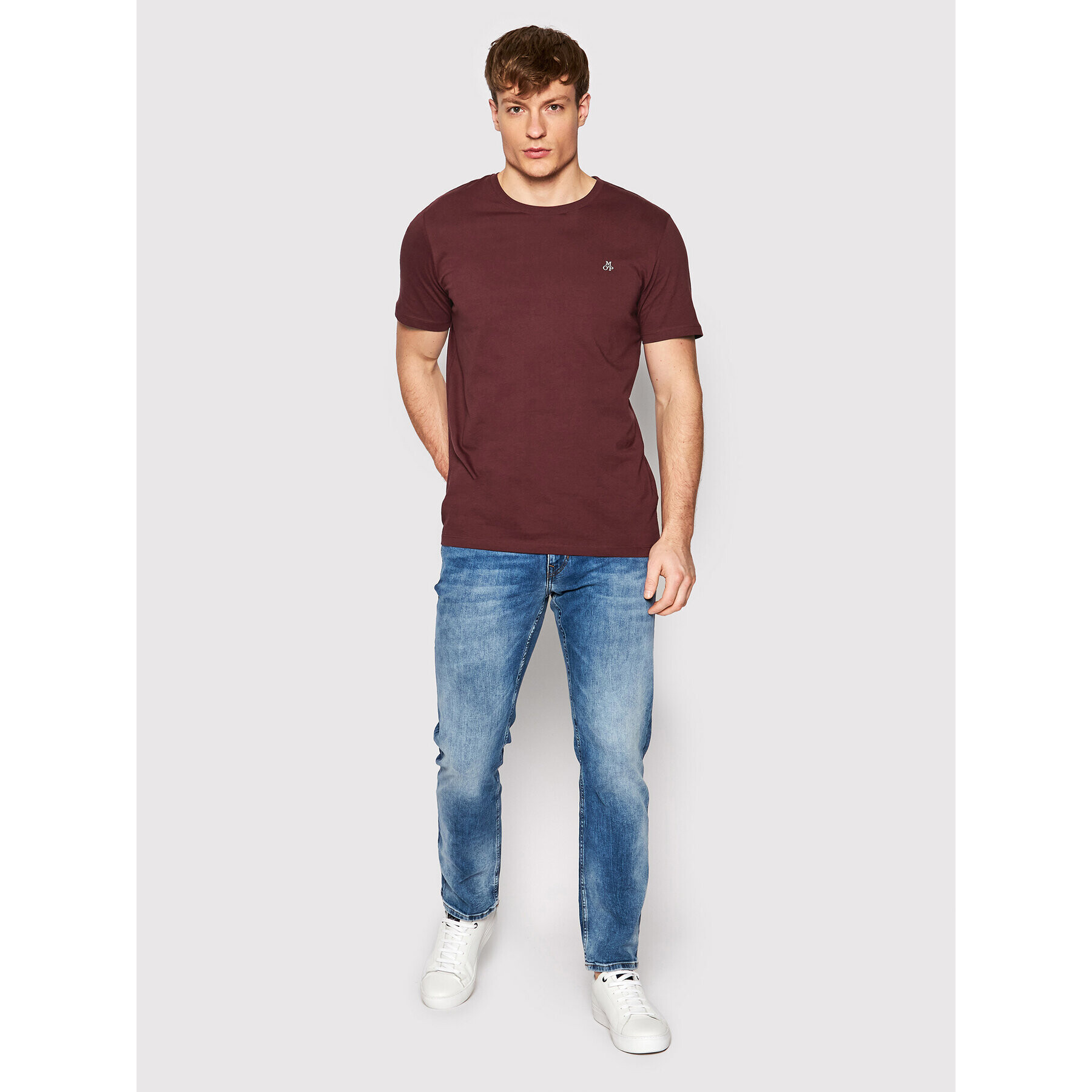 Marc O'Polo Тишърт B21 2220 51022 Бордо Shaped Fit - Pepit.bg