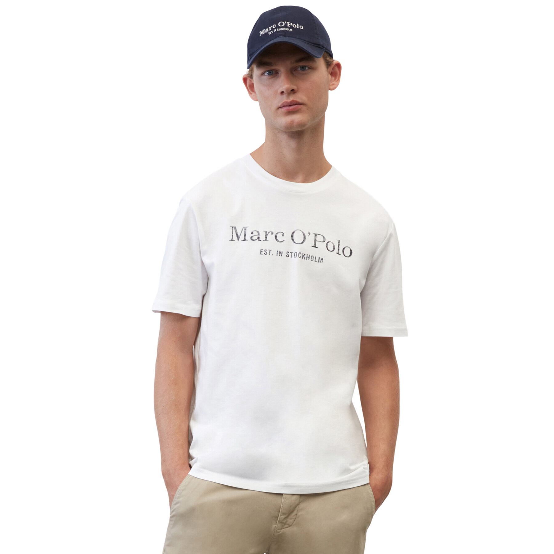 Marc O'Polo Тишърт B21201251052 Бял Regular Fit - Pepit.bg