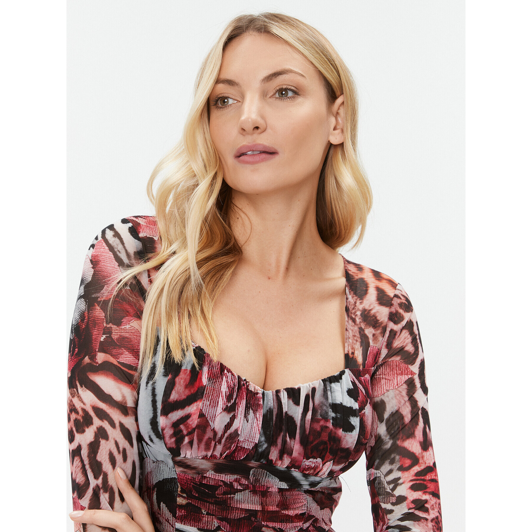 Marciano Guess Блуза Leopard 3BGP07 6875Z Розов Regular Fit - Pepit.bg