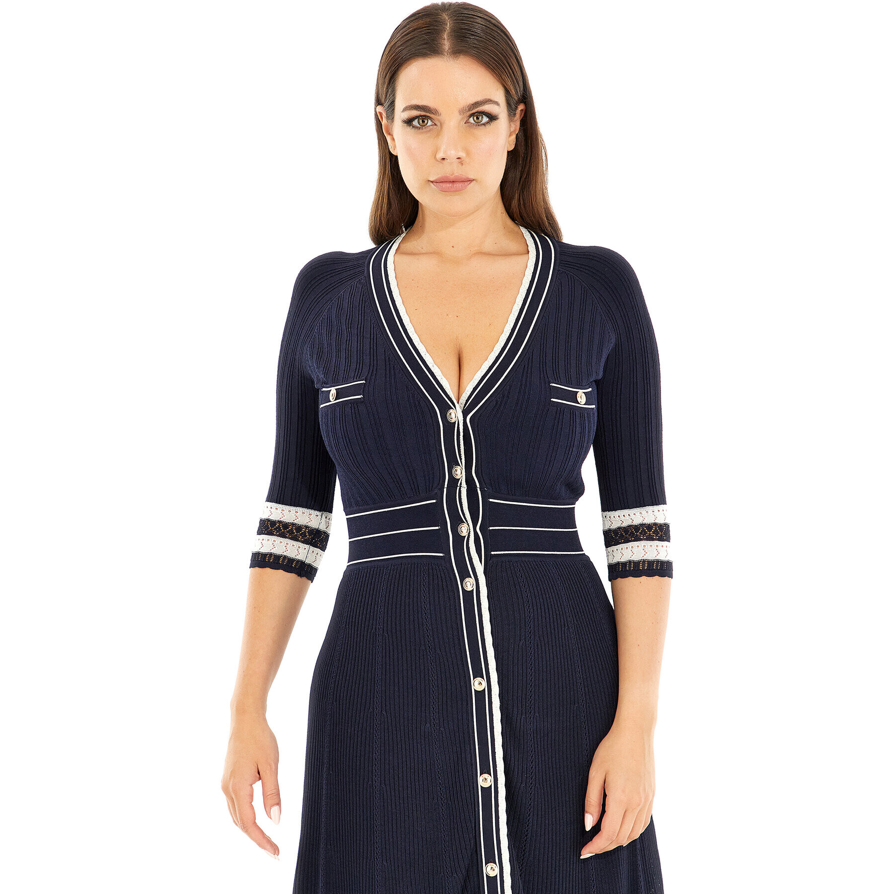 Marciano Guess Плетена рокля Olivia 3GGK11 5678Z Син Regular Fit - Pepit.bg