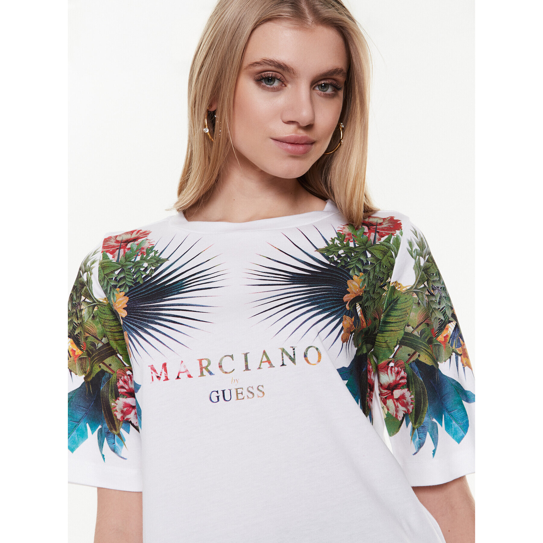 Marciano Guess Тишърт Beatrix 3GGP23 6133A Бял Oversize - Pepit.bg