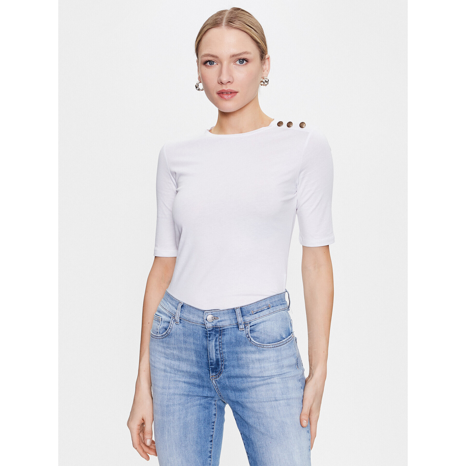 Marella Блуза Fauna 2339710434 Бял Slim Fit - Pepit.bg