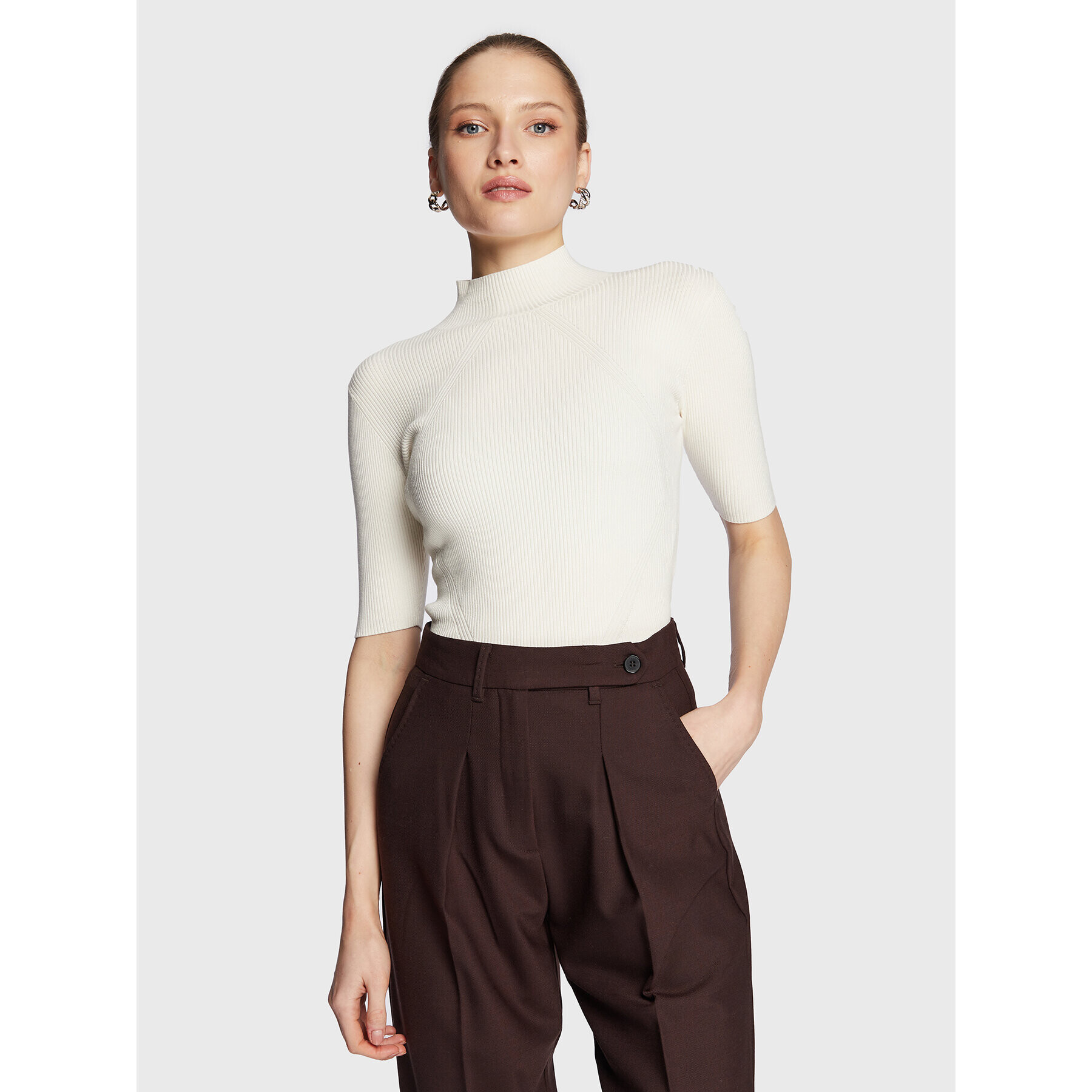 Marella Блуза Romolo 33660629 Бял Slim Fit - Pepit.bg