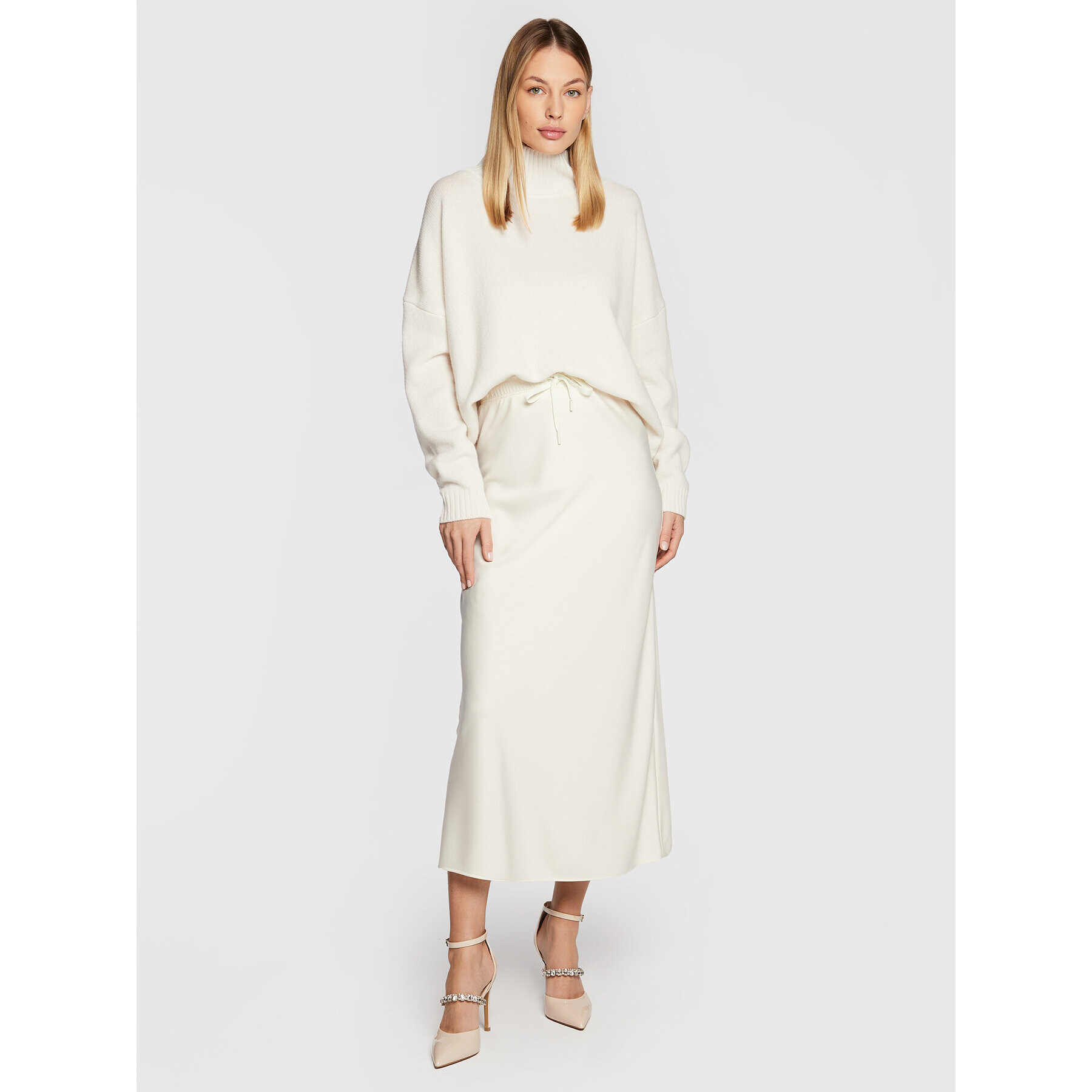 Marella Миди пола Crema 31060129 Бял Regular Fit - Pepit.bg