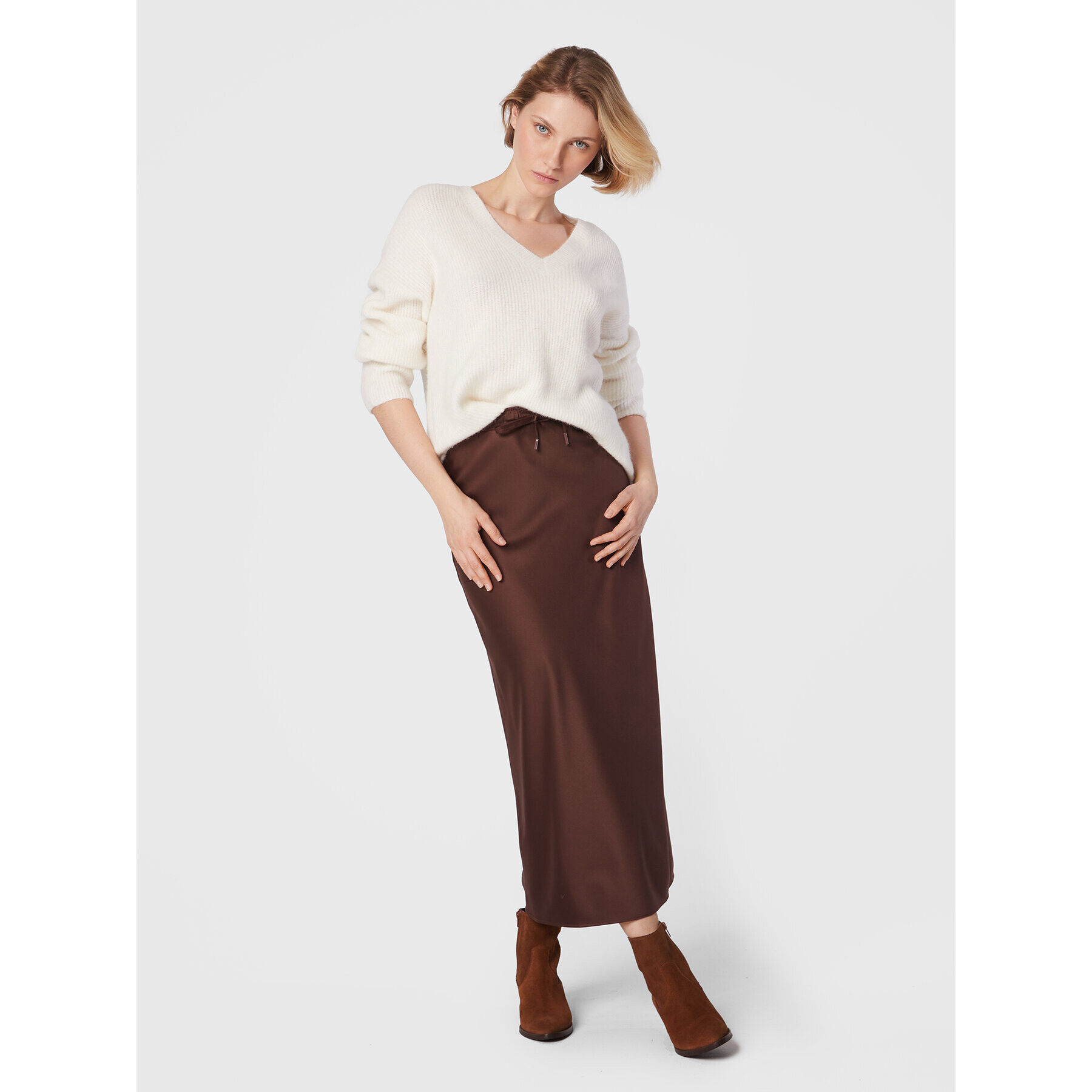 Marella Миди пола Crema 31060129 Кафяв Regular Fit - Pepit.bg