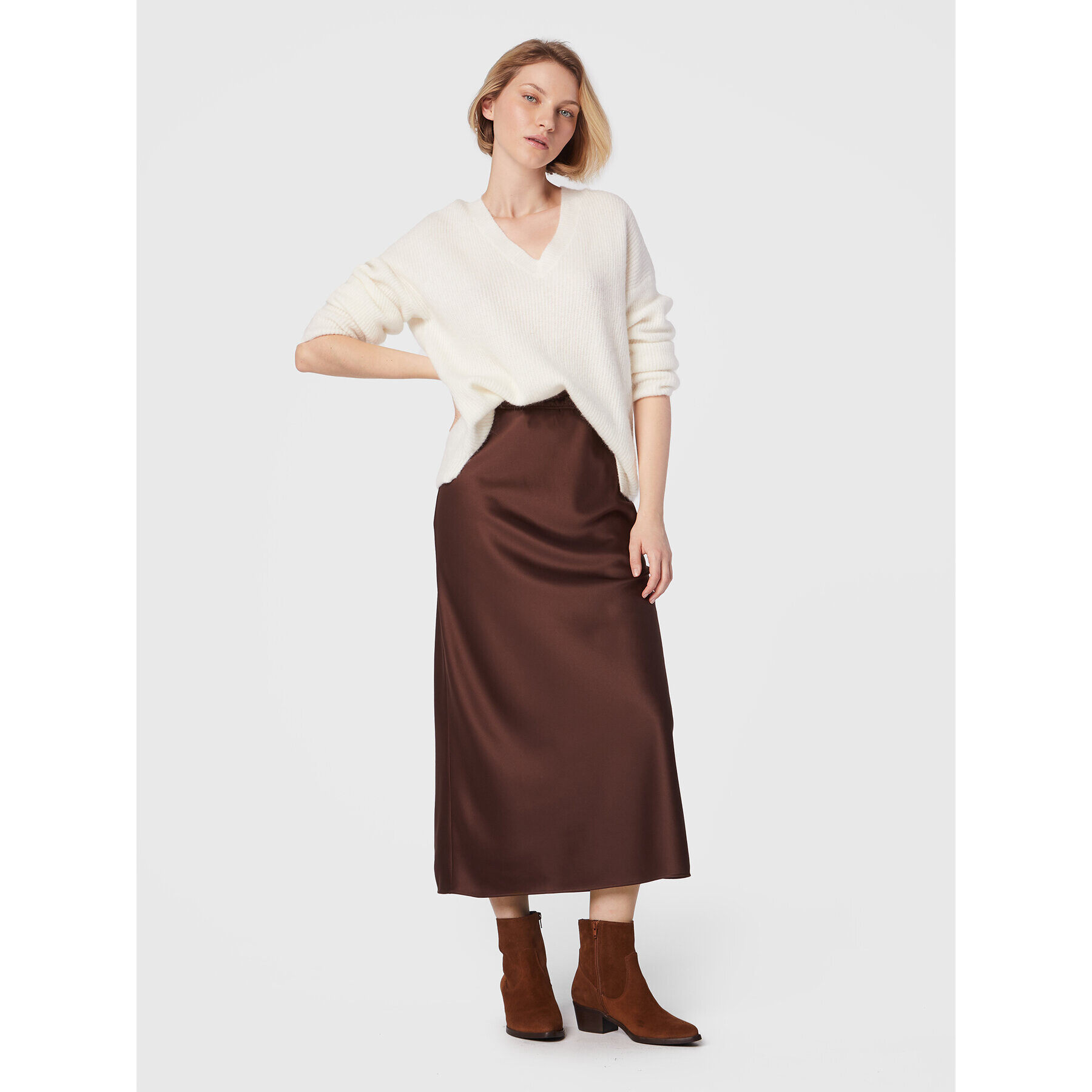 Marella Миди пола Crema 31060129 Кафяв Regular Fit - Pepit.bg