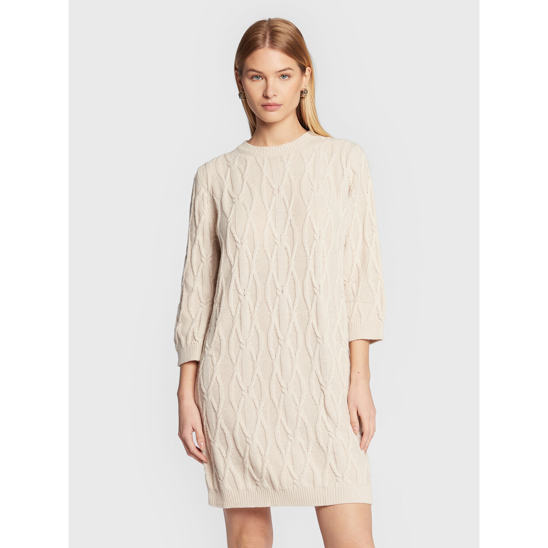 Marella Плетена рокля Sciovia 33260127 Екрю Regular Fit - Pepit.bg