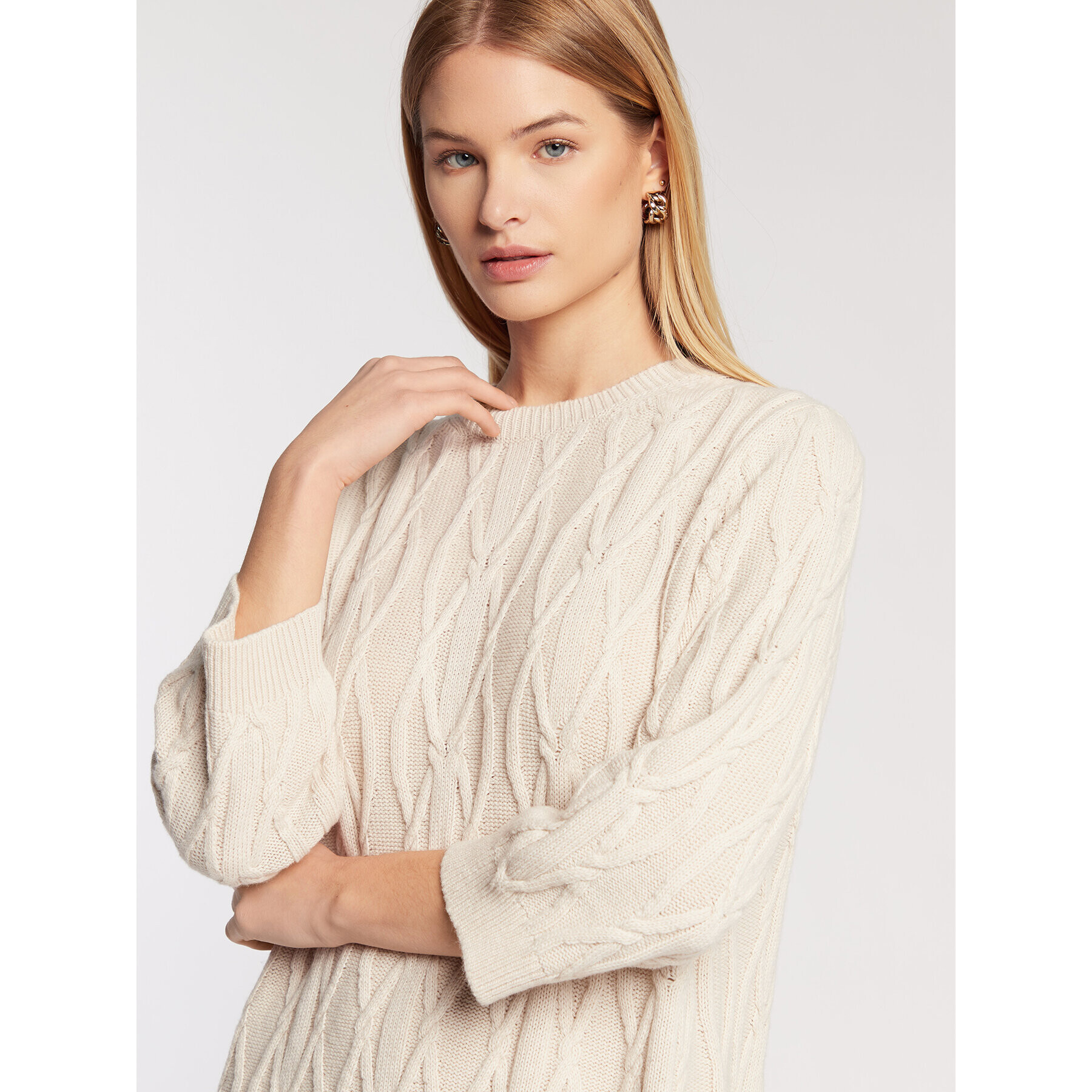 Marella Плетена рокля Sciovia 33260127 Екрю Regular Fit - Pepit.bg