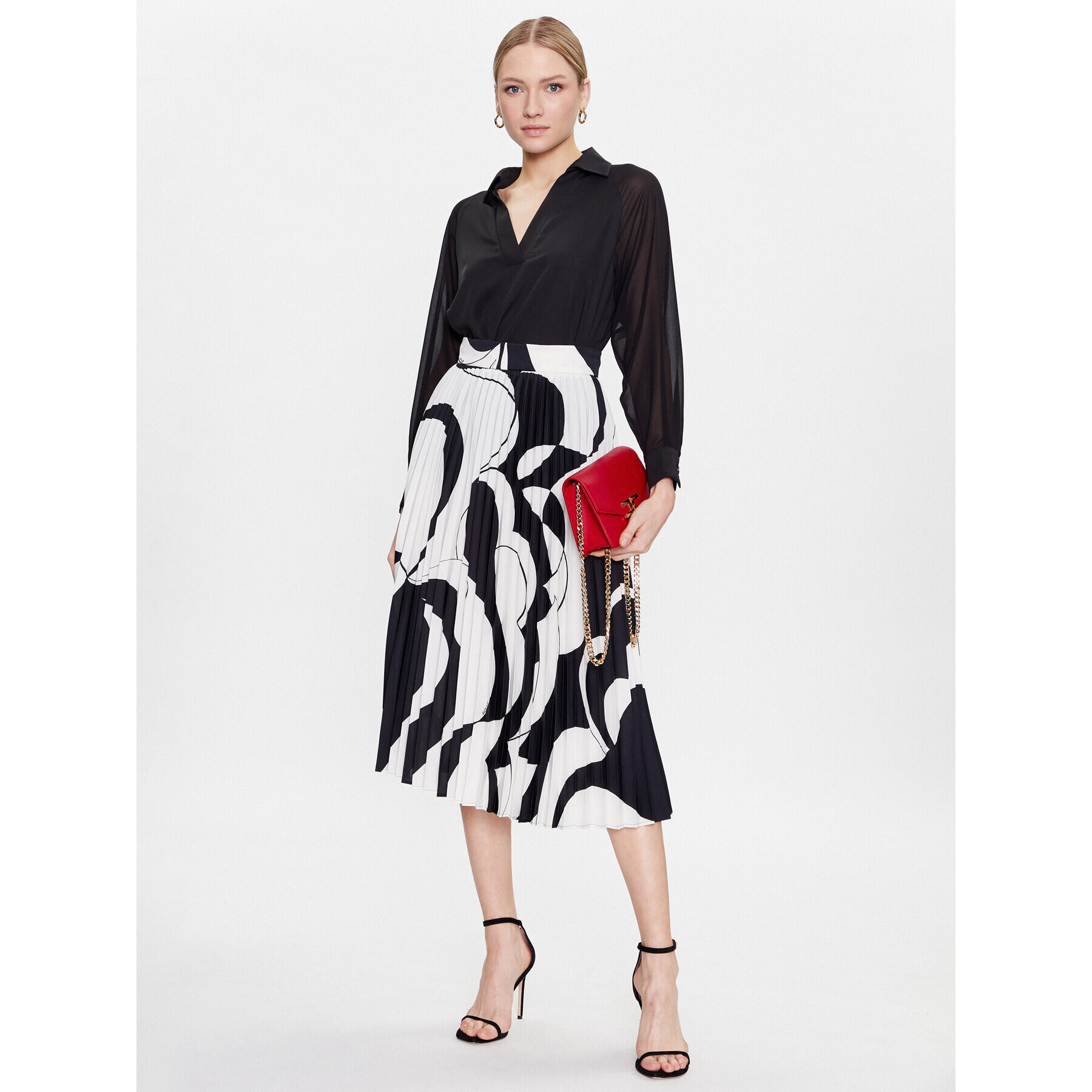 Marella Плисирана пола Svago 2331010233 Бял Regular Fit - Pepit.bg