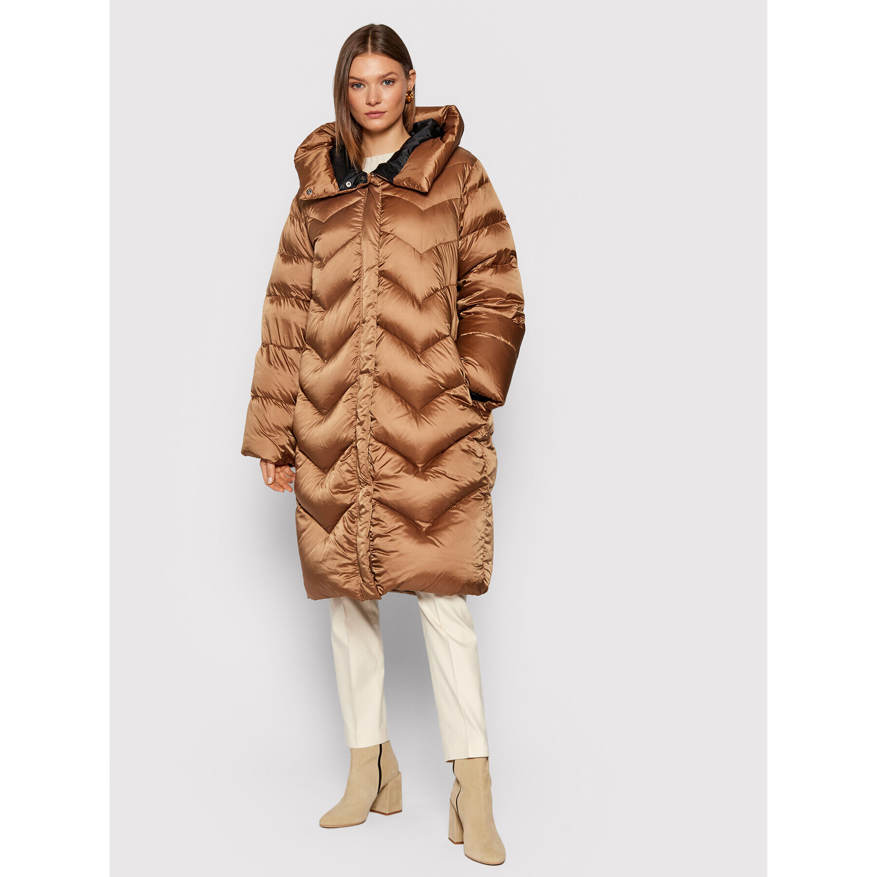 Marella Пухено яке Busseto 34960417 Кафяв Regular Fit - Pepit.bg
