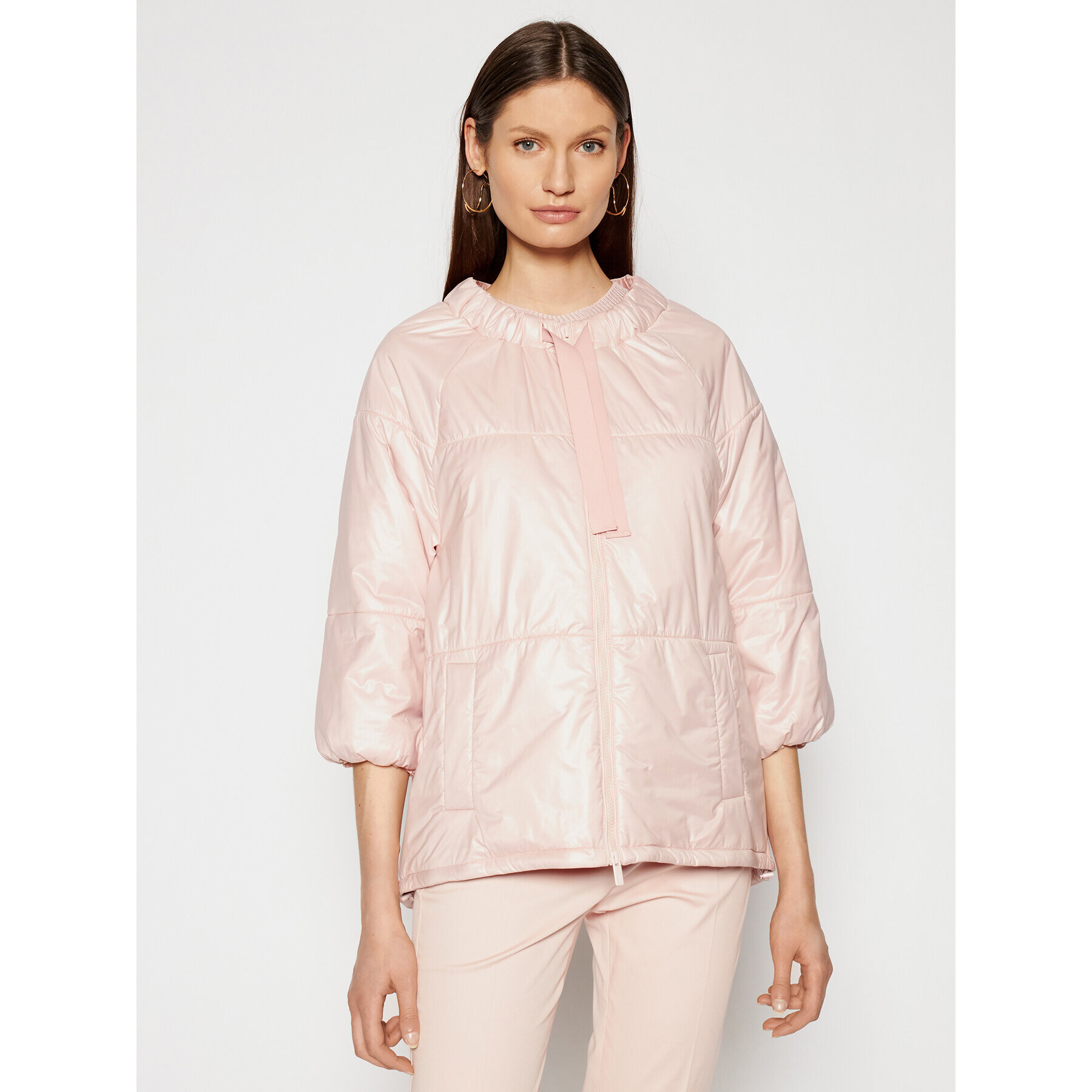 Marella Пухено яке Carello 34810115 Розов Regular Fit - Pepit.bg