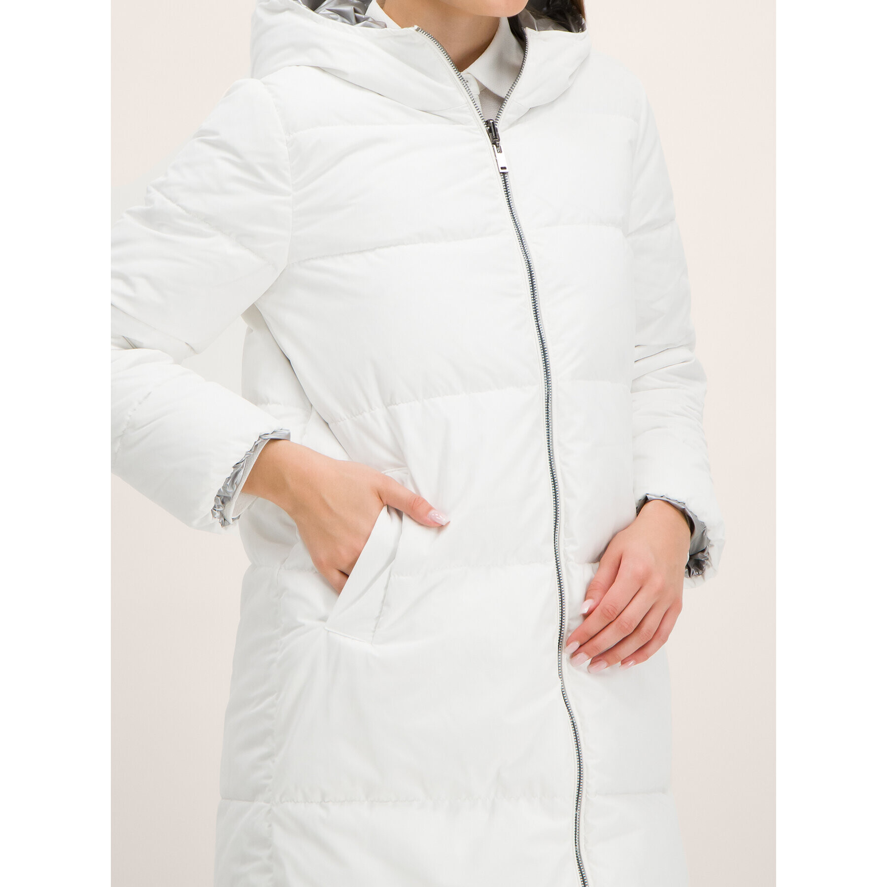 Marella Пухено яке Nepos 34960599 Бял Regular Fit - Pepit.bg