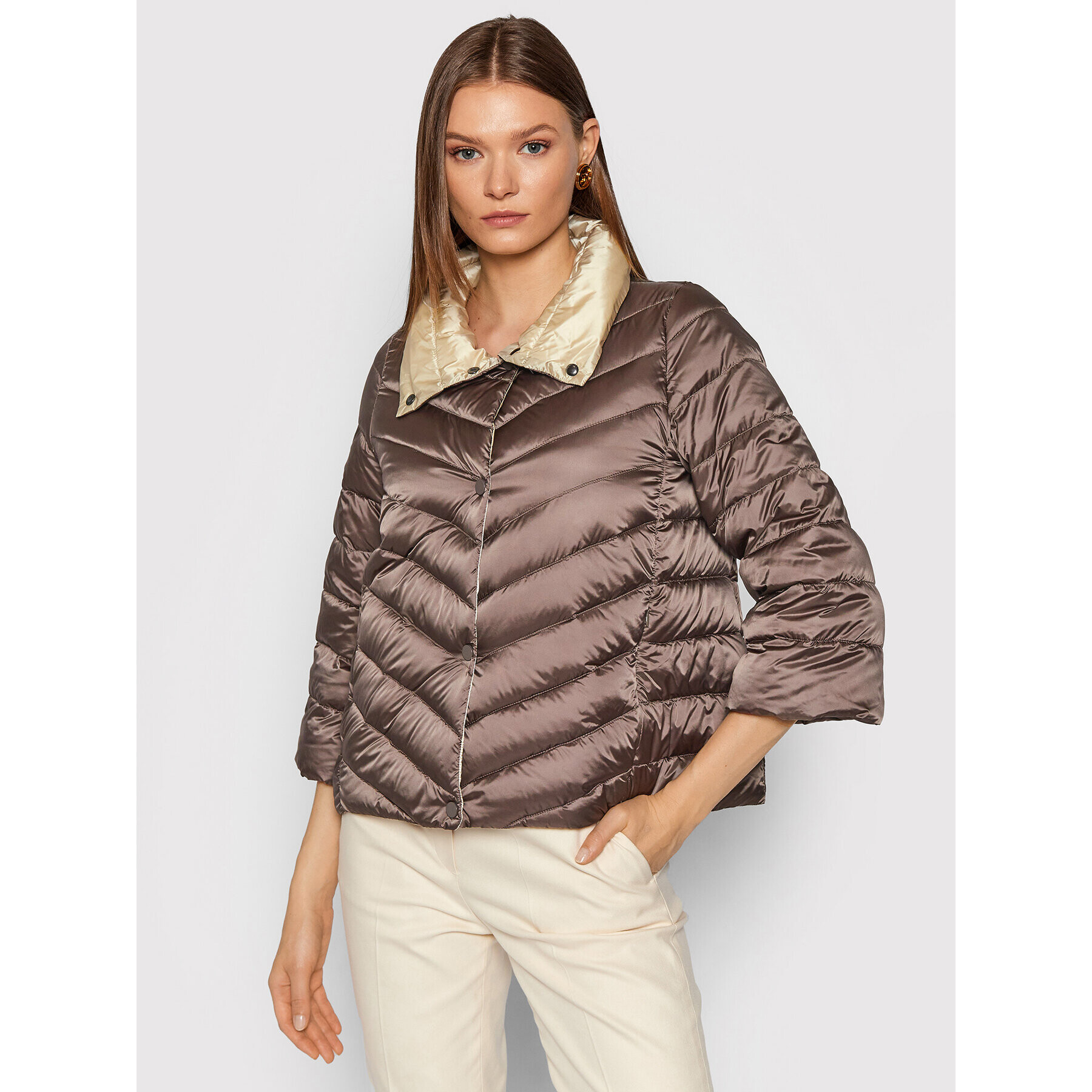 Marella Пухено яке Pigna 34861317 Кафяв Regular Fit - Pepit.bg