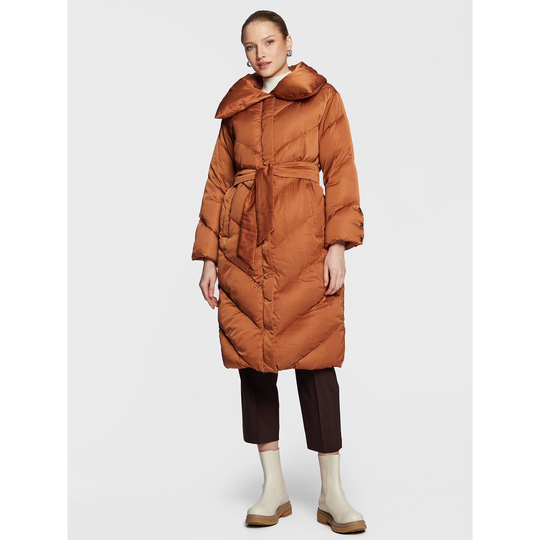 Marella Пухено яке Agnelli 34960227 Кафяв Regular Fit - Pepit.bg