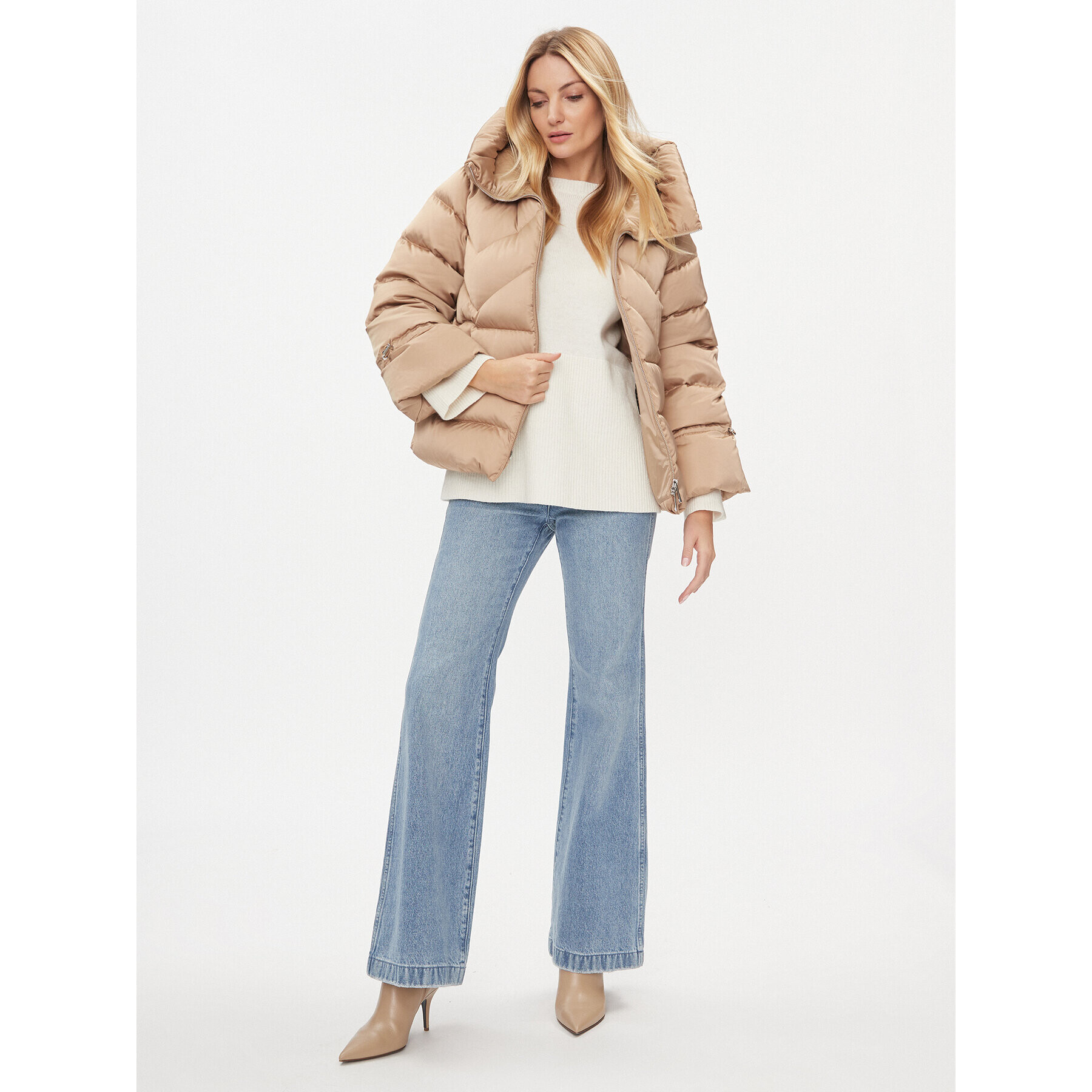 Marella Пухено яке Nard 2334861137200 Бежов Regular Fit - Pepit.bg