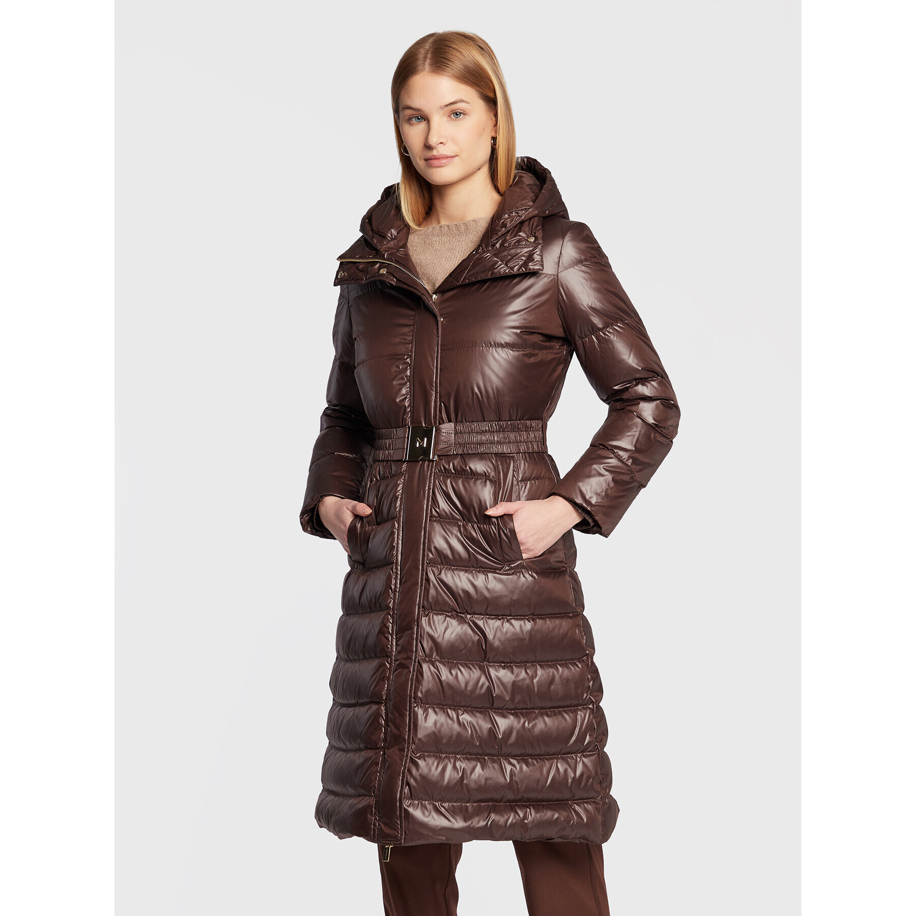 Marella Пухено яке Saloon 34960426 Кафяв Regular Fit - Pepit.bg