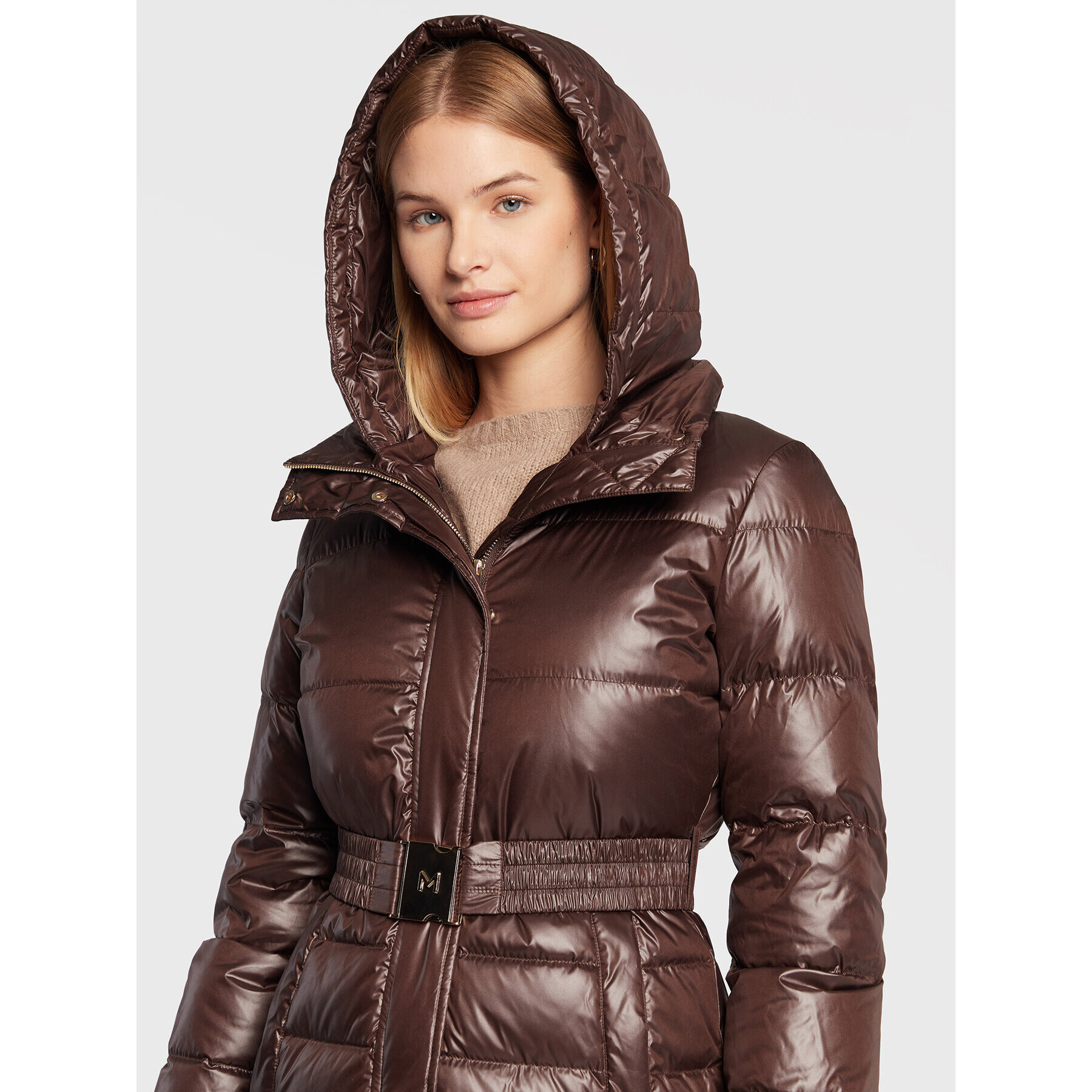 Marella Пухено яке Saloon 34960426 Кафяв Regular Fit - Pepit.bg