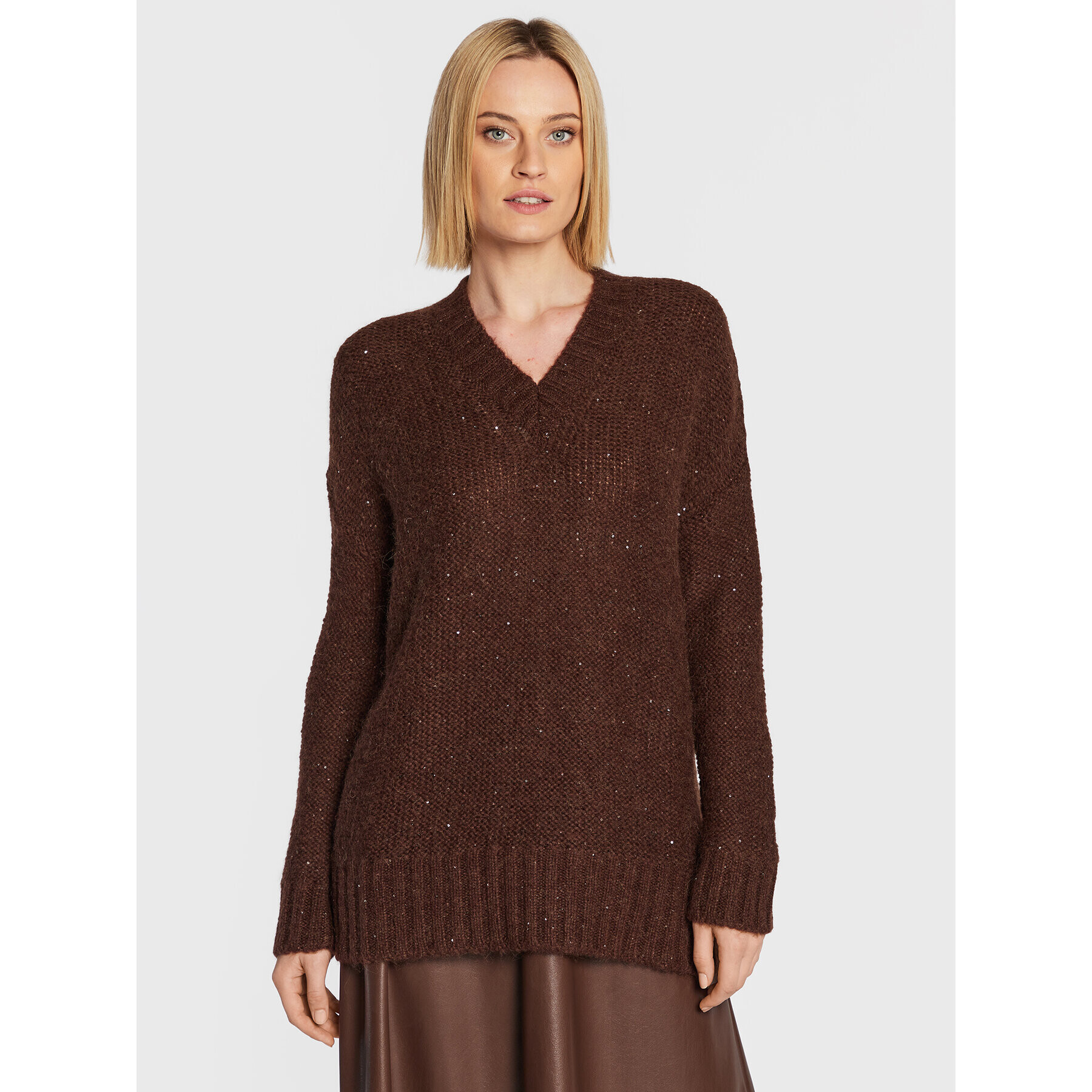 Marella Пуловер Colla 33660829 Кафяв Relaxed Fit - Pepit.bg