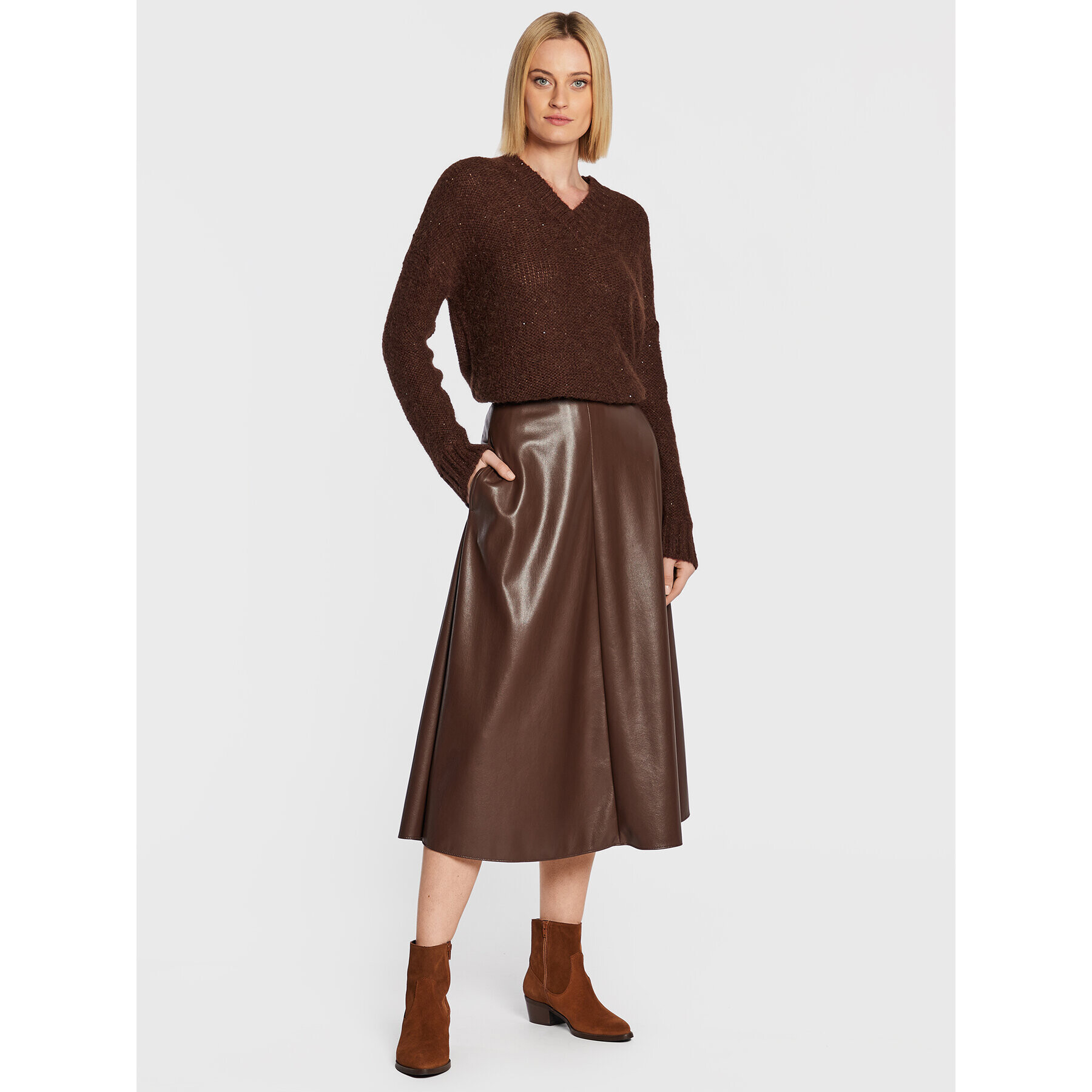 Marella Пуловер Colla 33660829 Кафяв Relaxed Fit - Pepit.bg