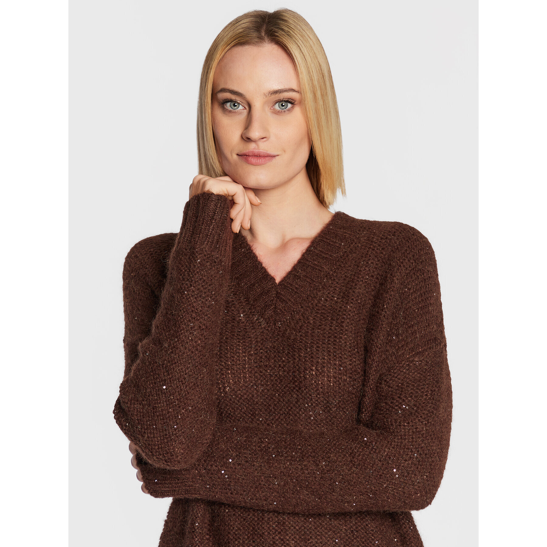 Marella Пуловер Colla 33660829 Кафяв Relaxed Fit - Pepit.bg