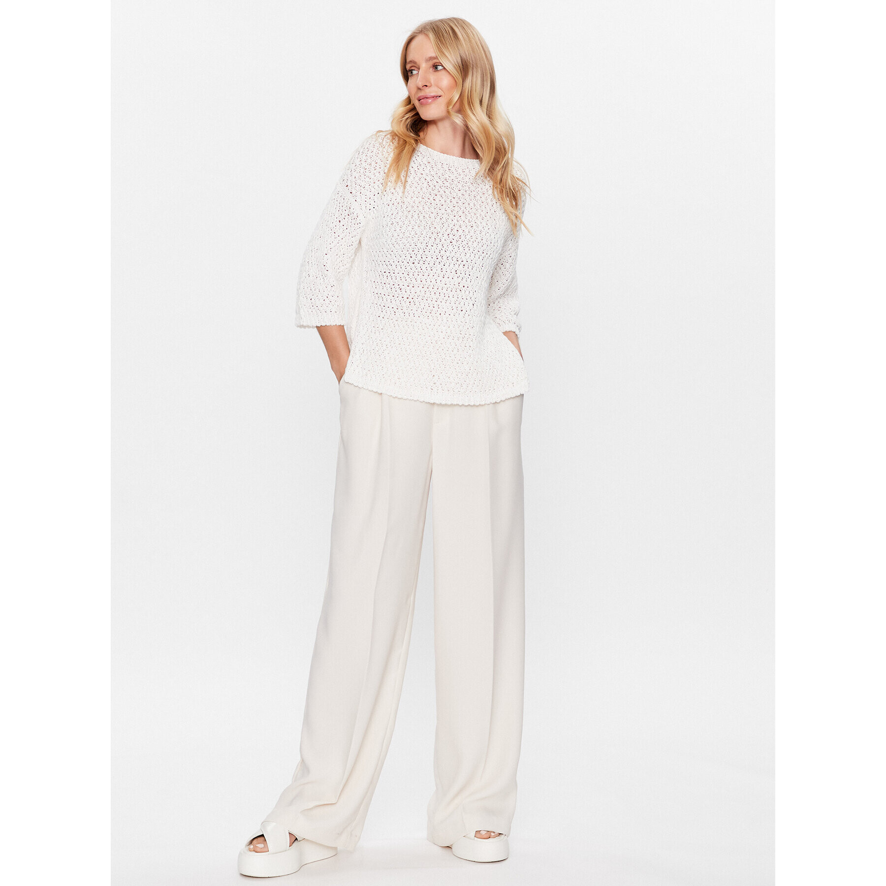 Marella Пуловер Sorba 2333610435 Бял Regular Fit - Pepit.bg