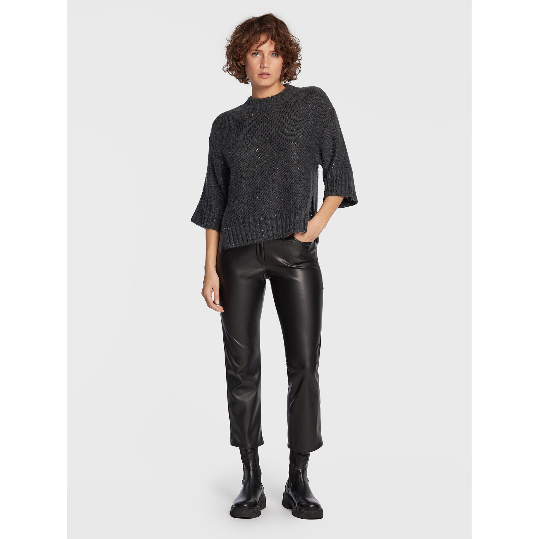 Marella Пуловер Yacht 33660929 Сив Boxy Fit - Pepit.bg