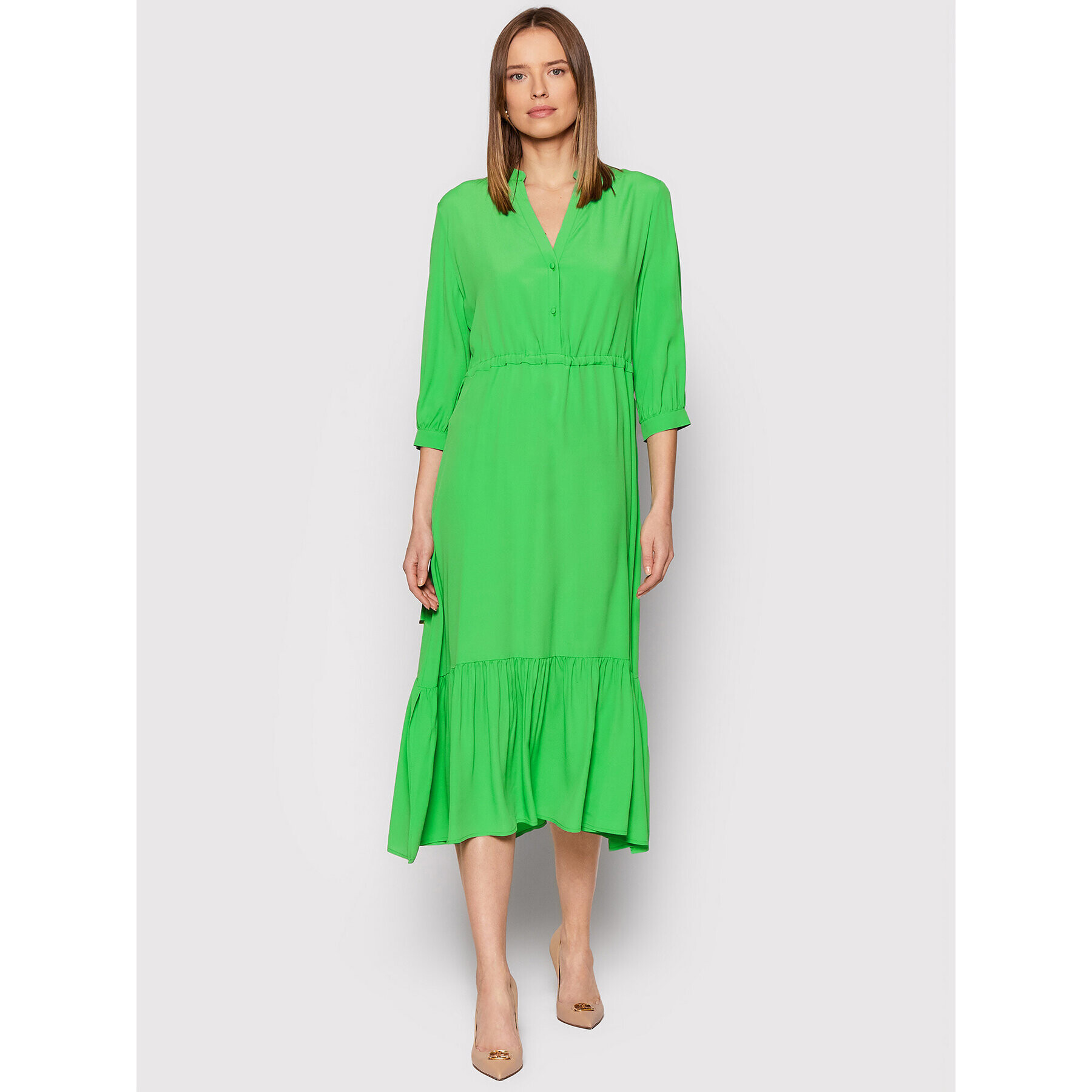 Marella Рокля тип риза Teramo 32211221 Зелен Regular Fit - Pepit.bg