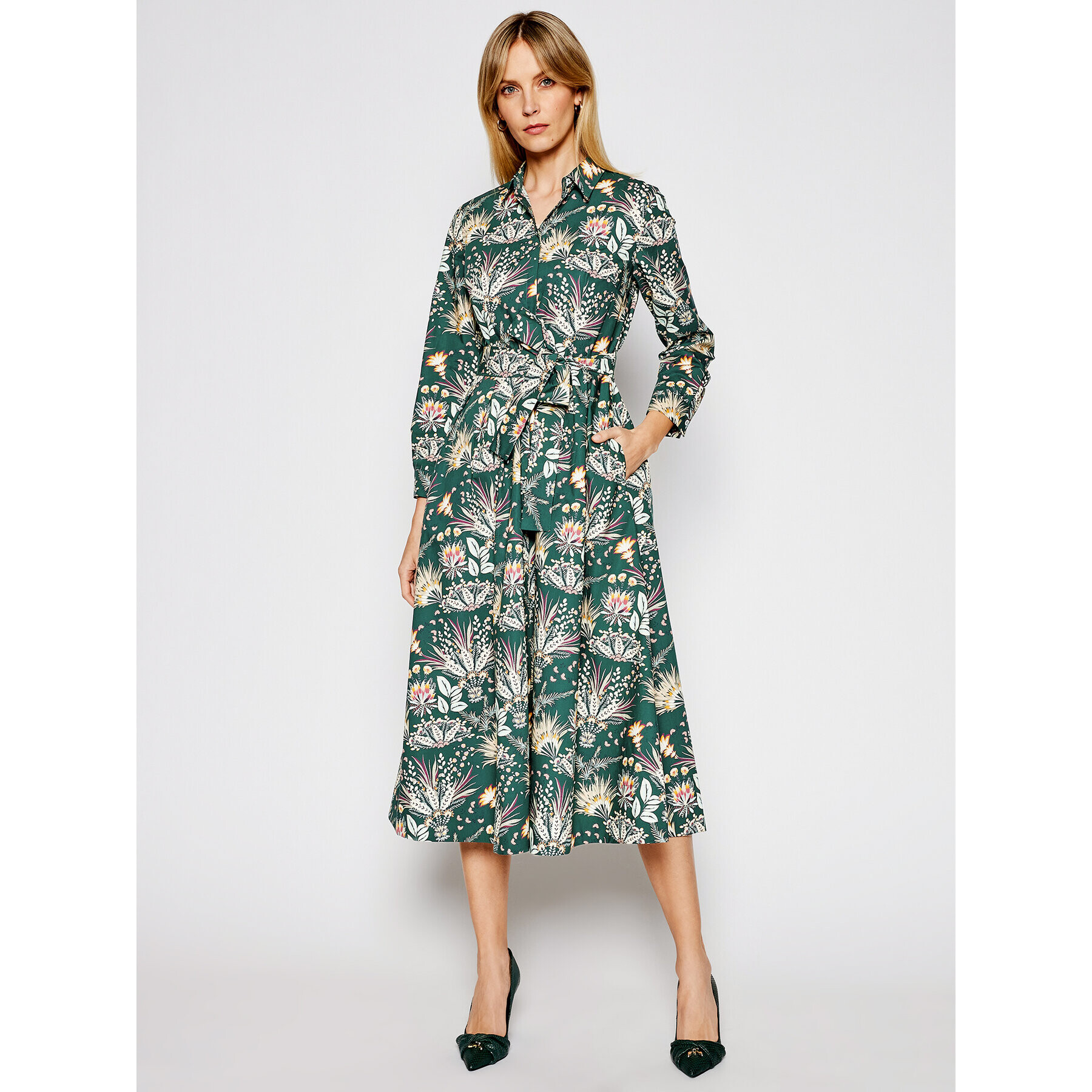 Marella Рокля тип риза Gerico 32212611 Зелен Regular Fit - Pepit.bg