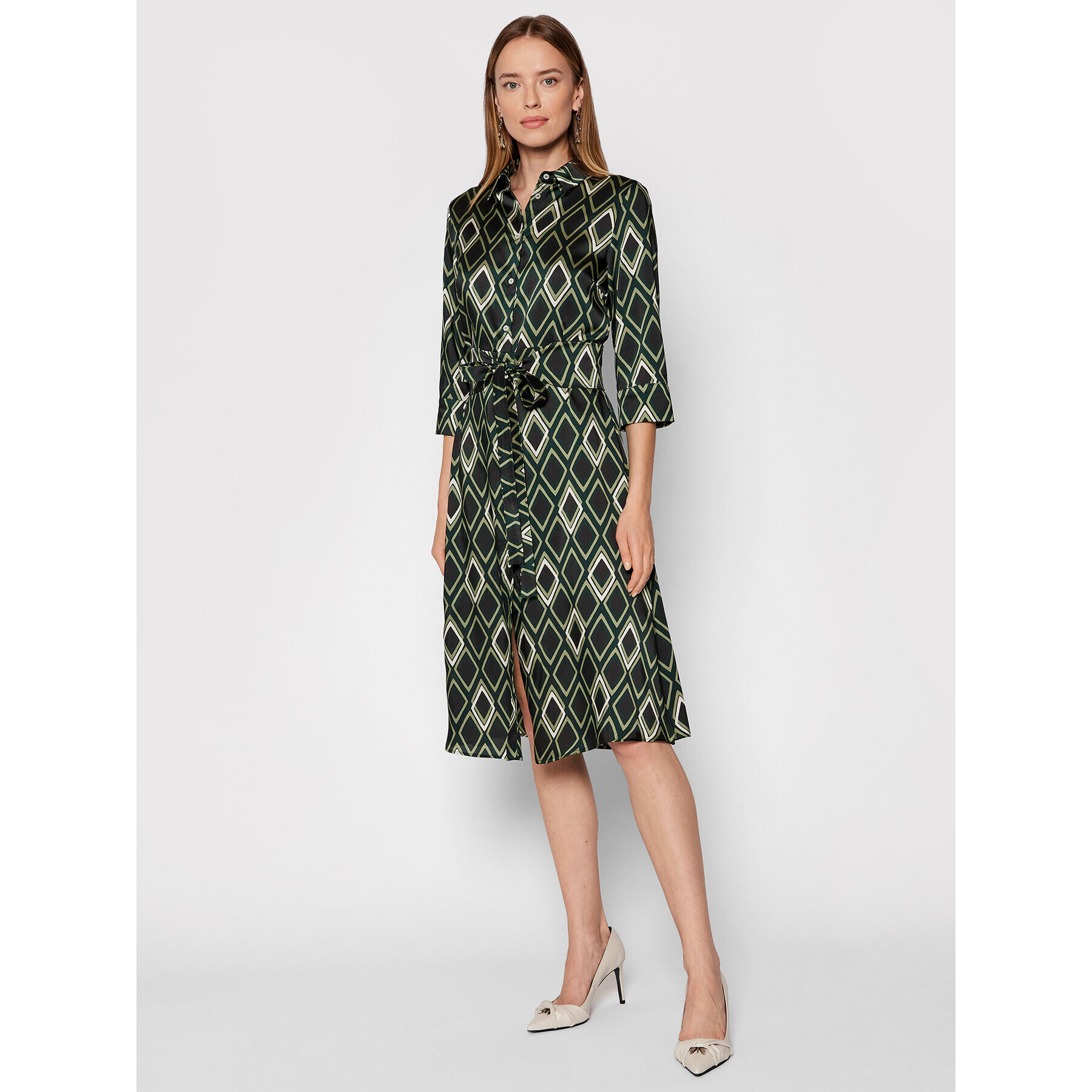Marella Рокля тип риза Narrer 32261818 Зелен Regular Fit - Pepit.bg