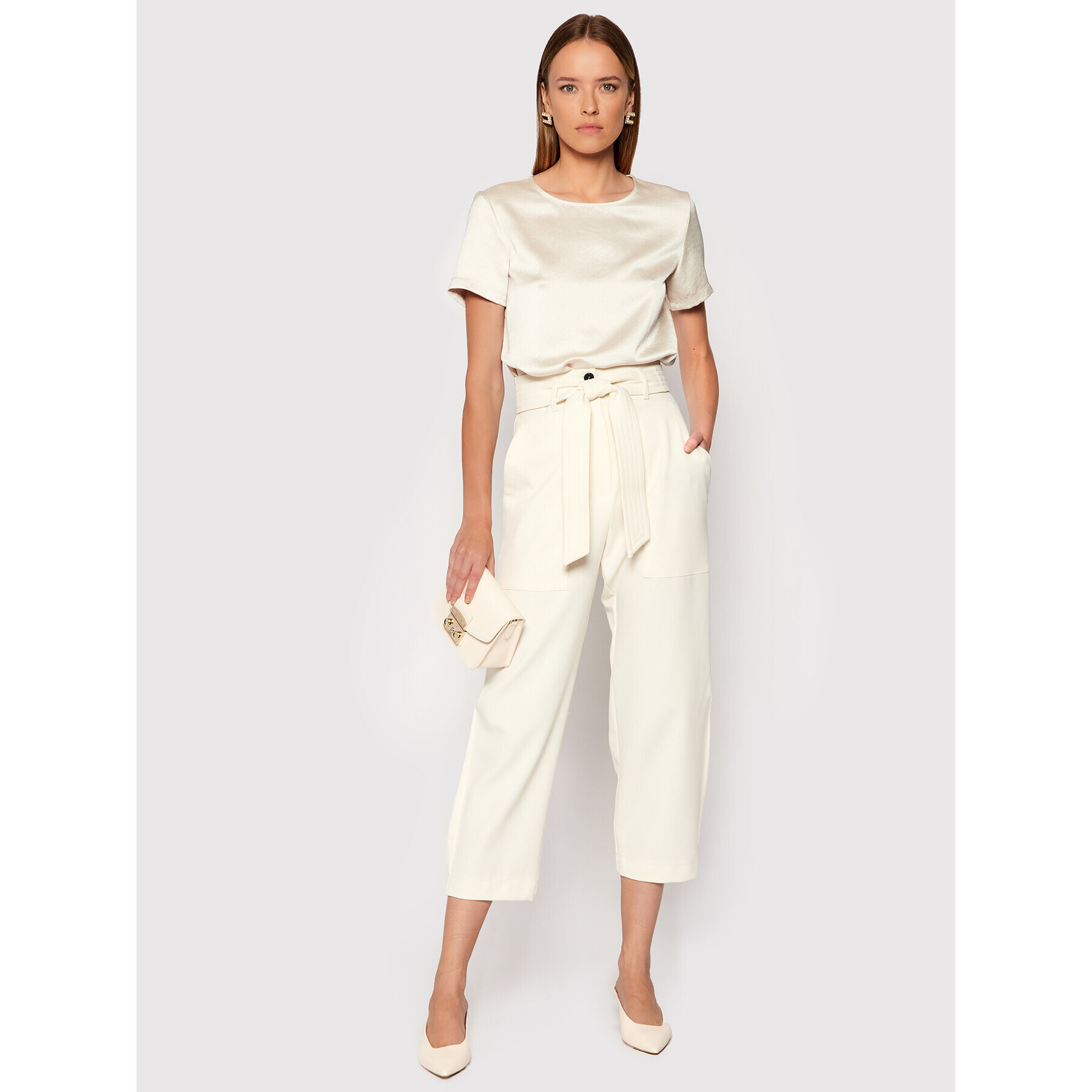Marella Текстилни панталони Agone 31360116 Бежов Regular Fit - Pepit.bg