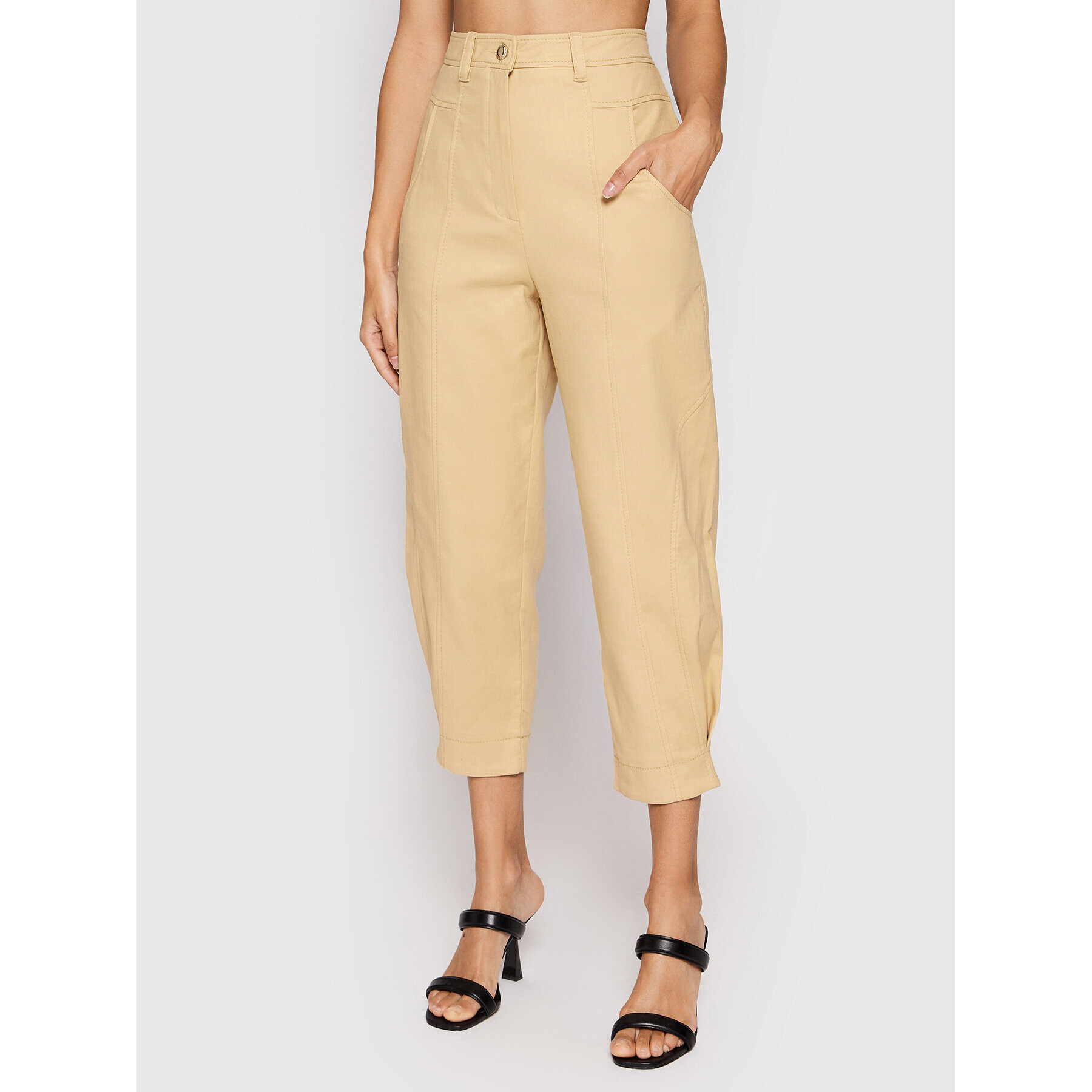 Marella Текстилни панталони Agora 31310121 Бежов Regular Fit - Pepit.bg