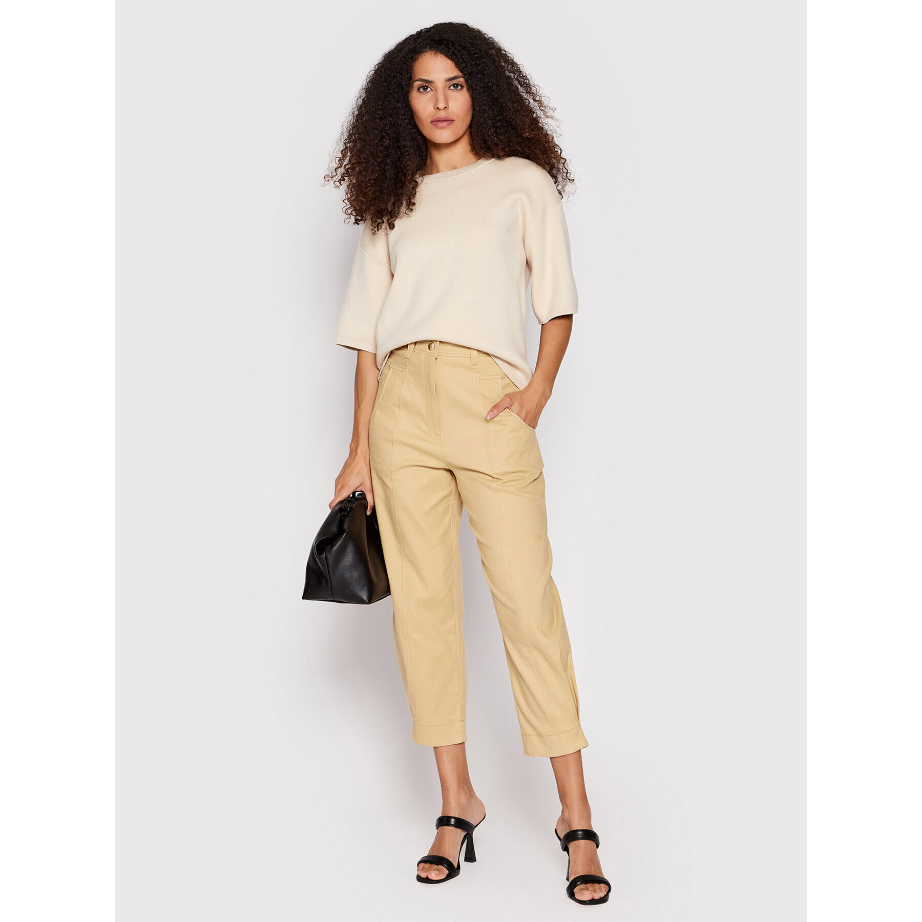 Marella Текстилни панталони Agora 31310121 Бежов Regular Fit - Pepit.bg