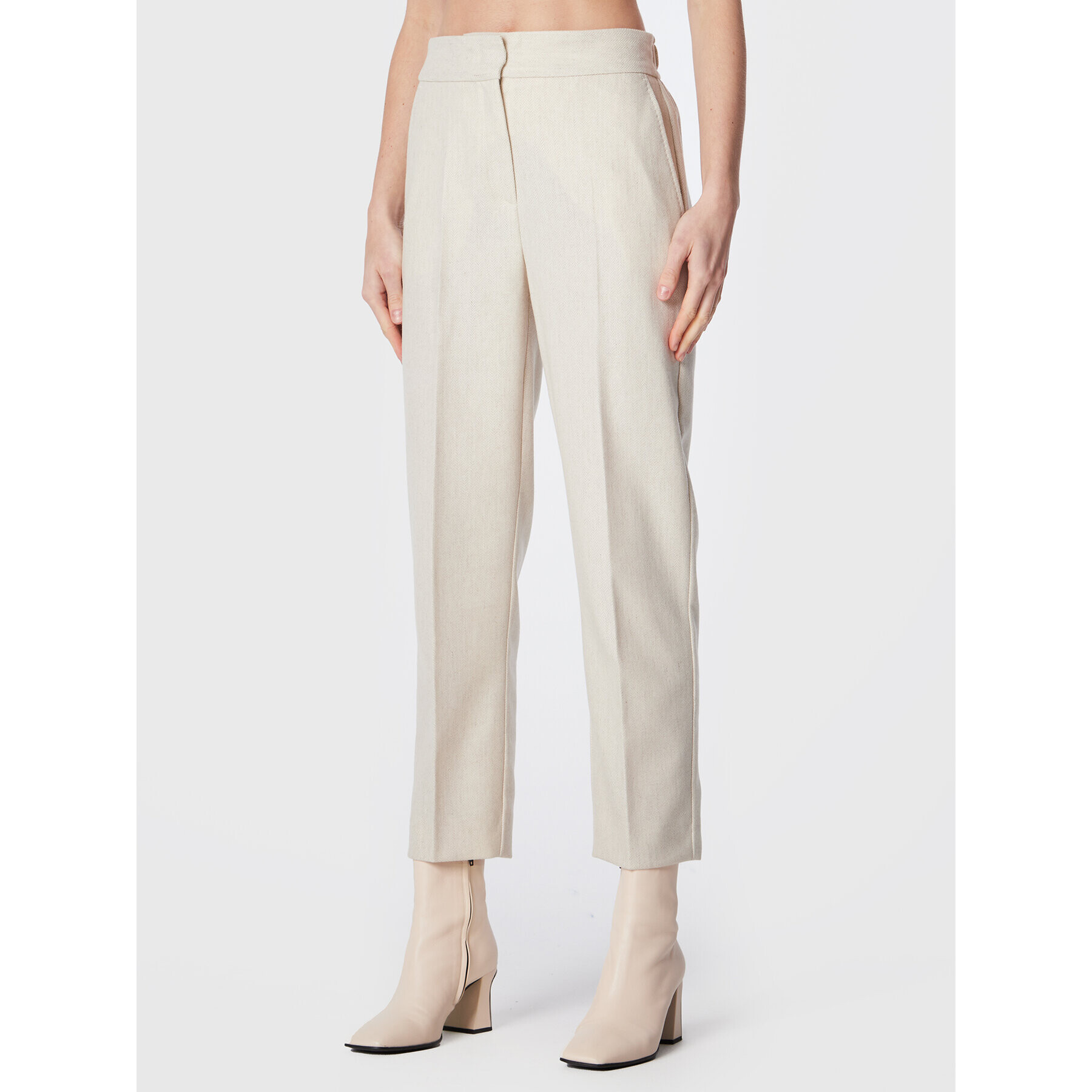 Marella Текстилни панталони Ilic 31361226 Екрю Regular Fit - Pepit.bg