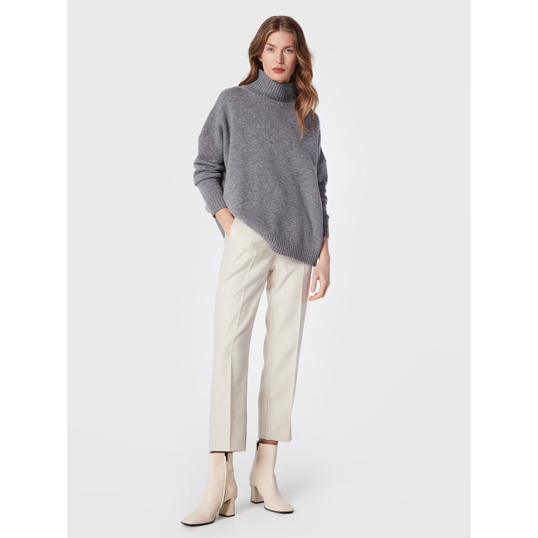 Marella Текстилни панталони Ilic 31361226 Екрю Regular Fit - Pepit.bg