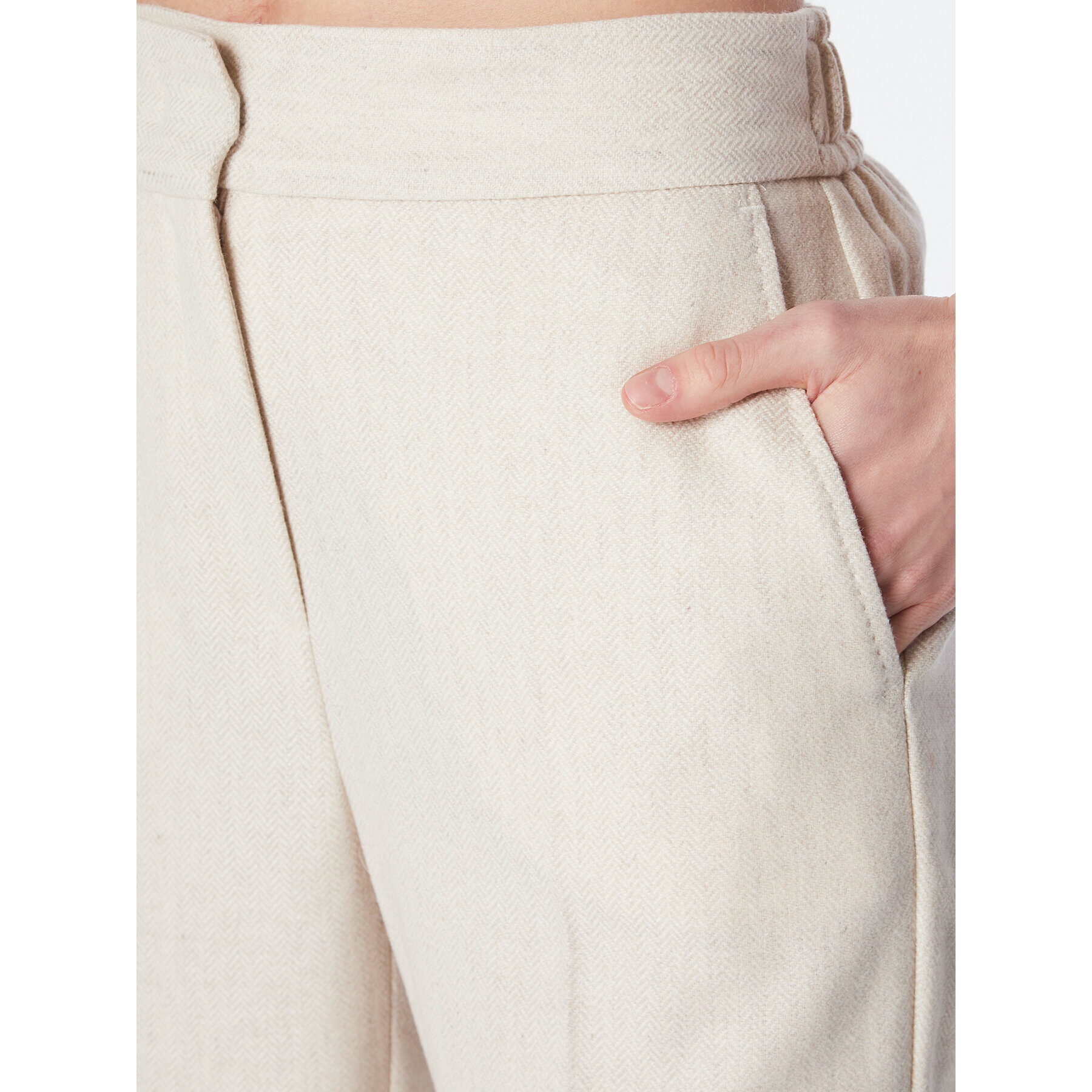 Marella Текстилни панталони Ilic 31361226 Екрю Regular Fit - Pepit.bg