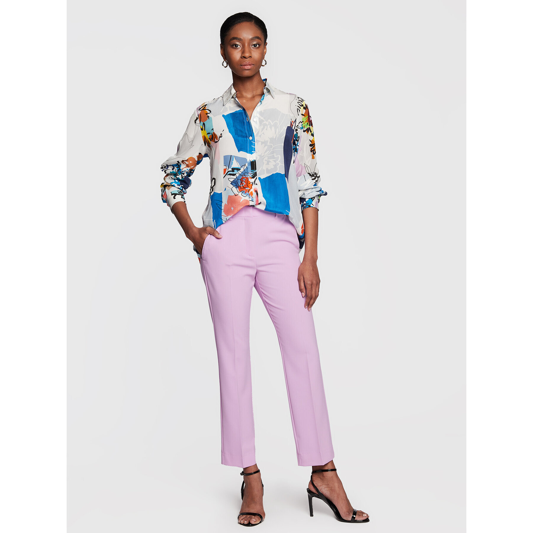 Marella Текстилни панталони India 2331312331 Виолетов Regular Fit - Pepit.bg