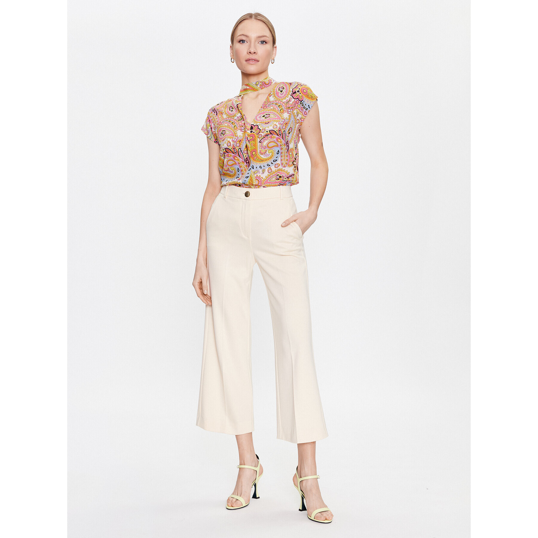 Marella Текстилни панталони Minerva 2337810334 Екрю Regular Fit - Pepit.bg