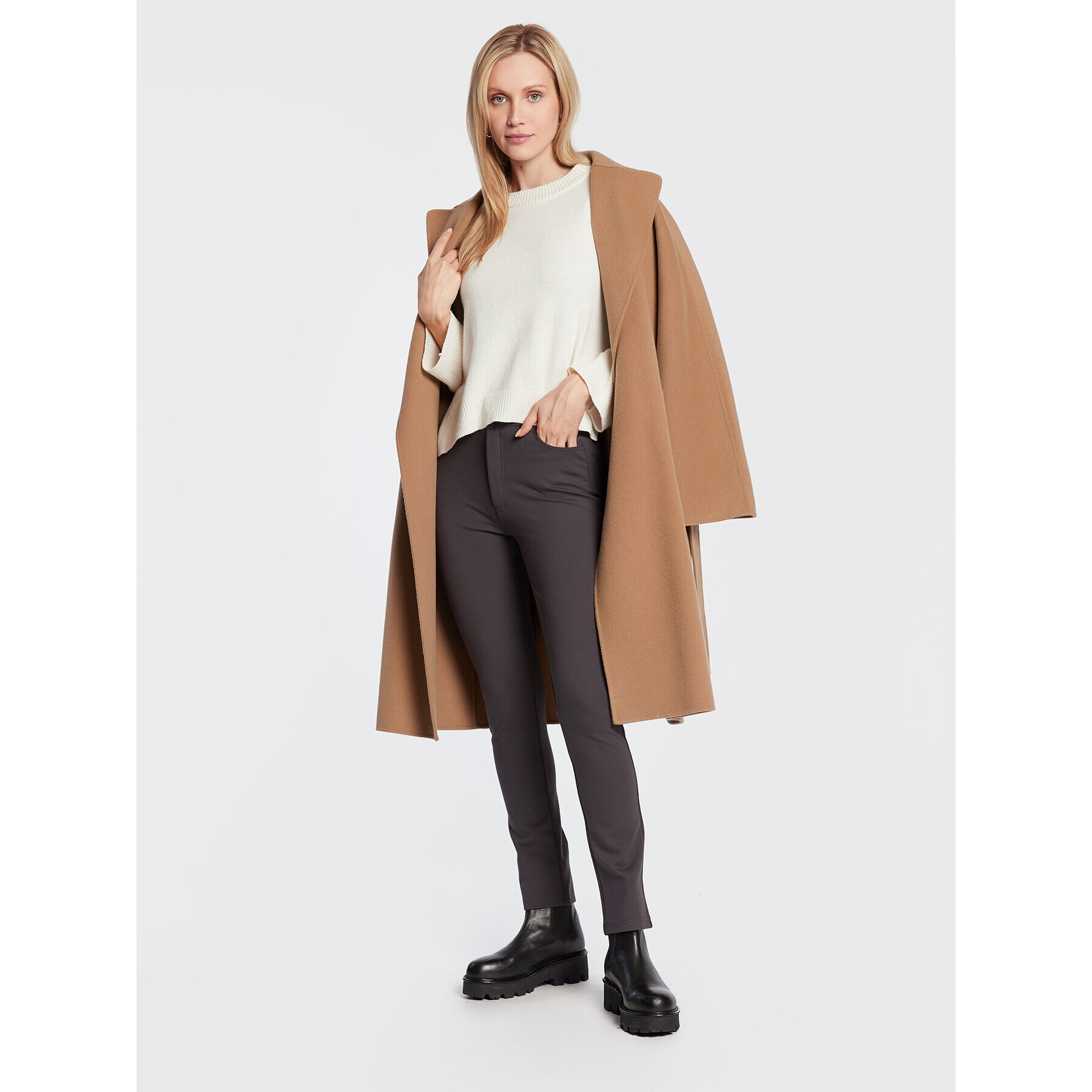 Marella Текстилни панталони Nitrite 37860229 Сив Slim Fit - Pepit.bg