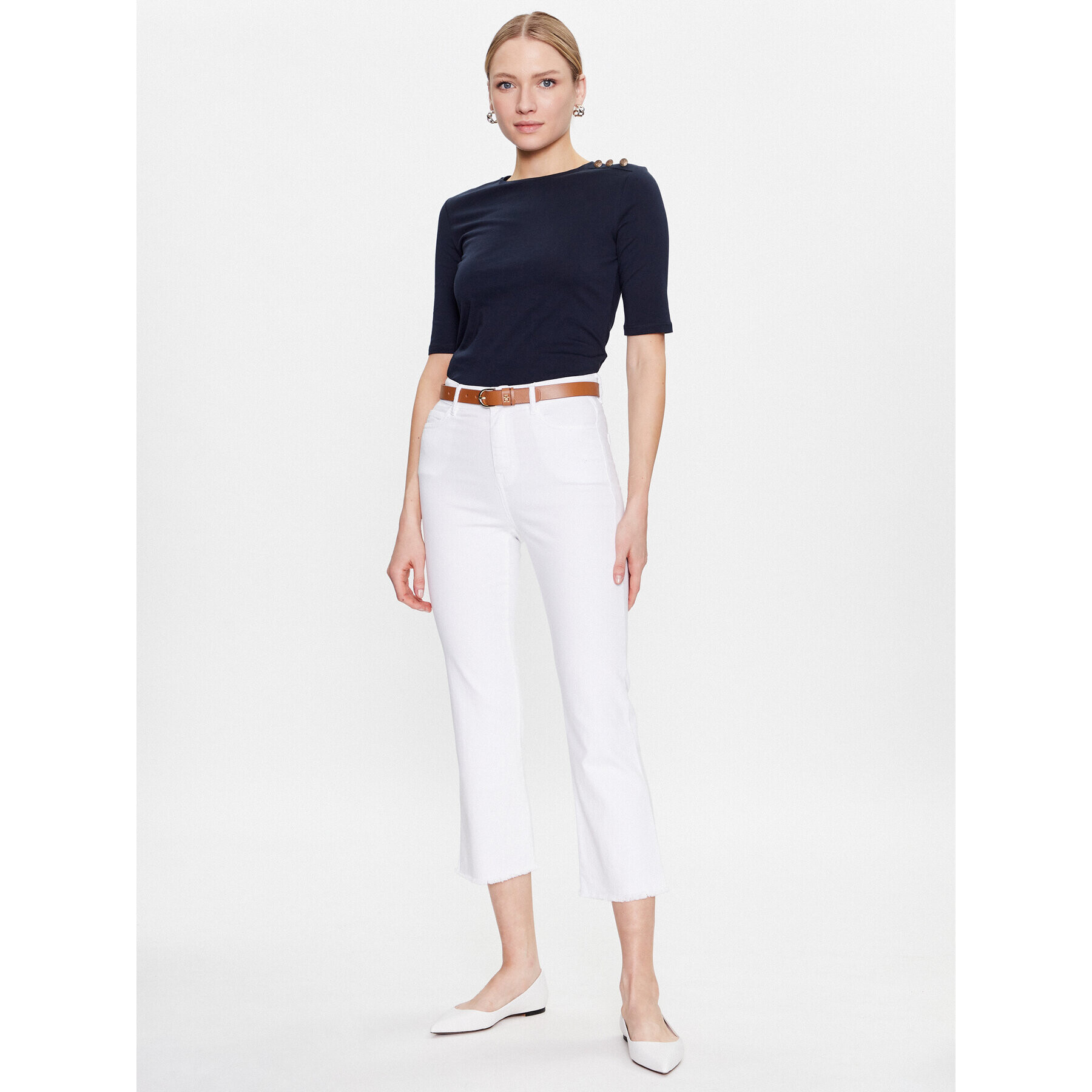 Marella Текстилни панталони Olpe 2331310334 Бял Regular Fit - Pepit.bg