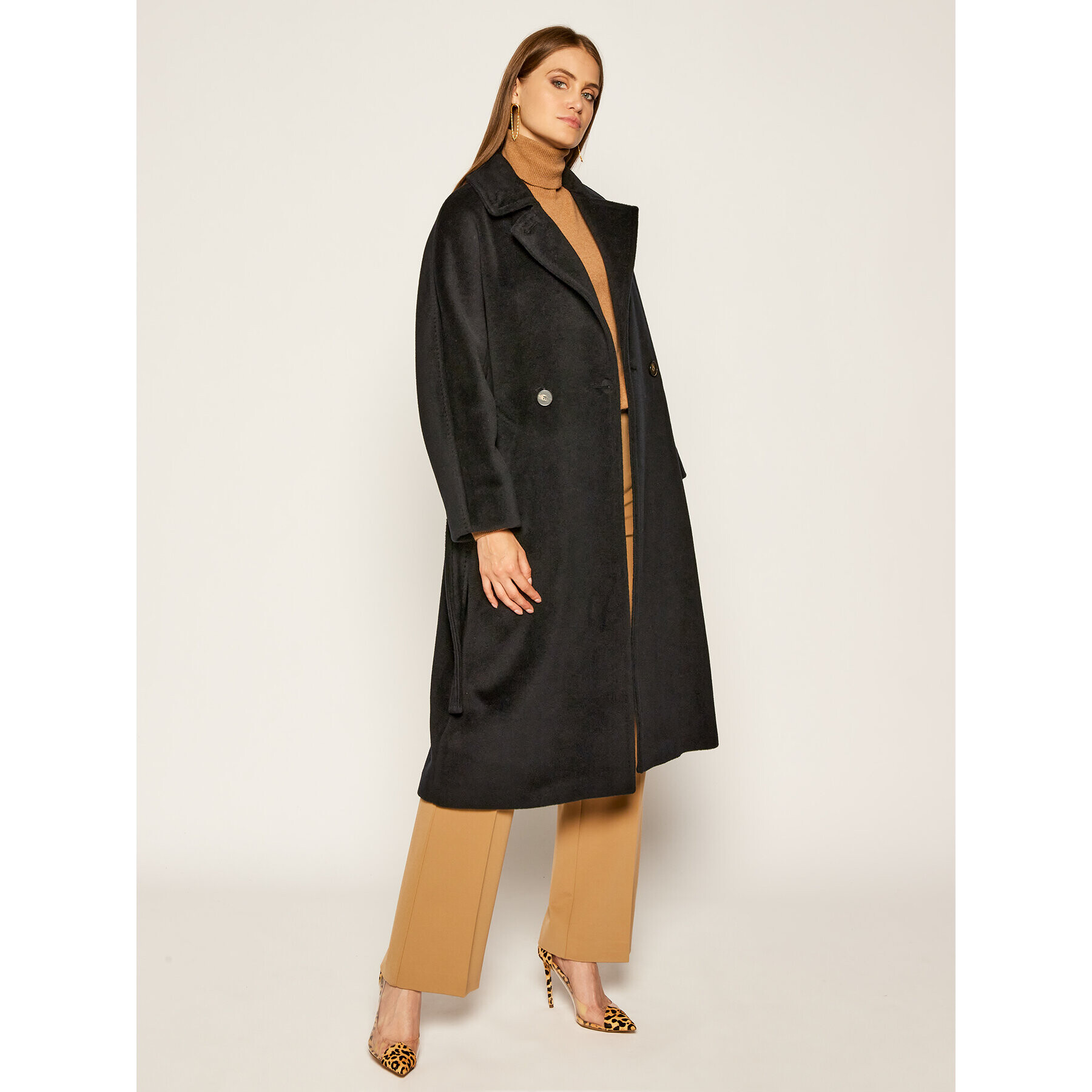 Marella Вълнено палто 30160696 Черен Regular Fit - Pepit.bg